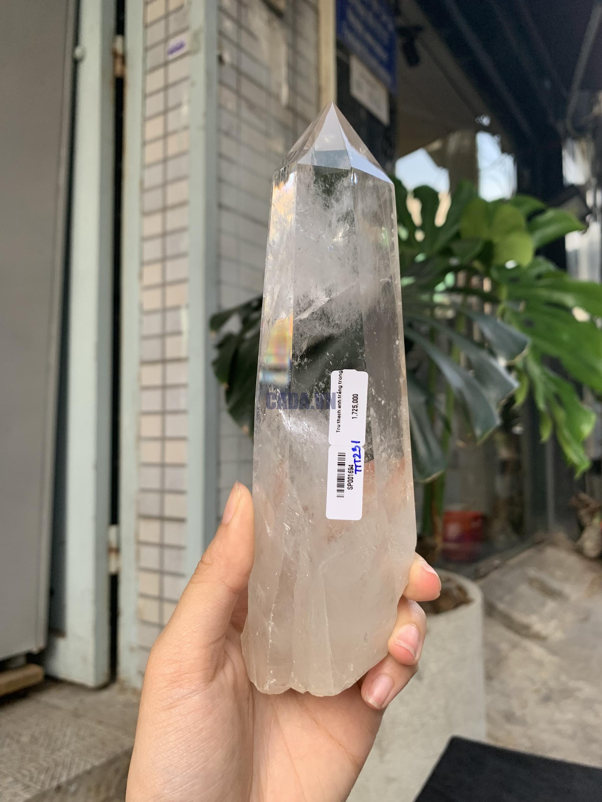 Trụ Thạch Anh Trắng trong – Clear Quartz Point, KL: 574GRAM (TTT231)