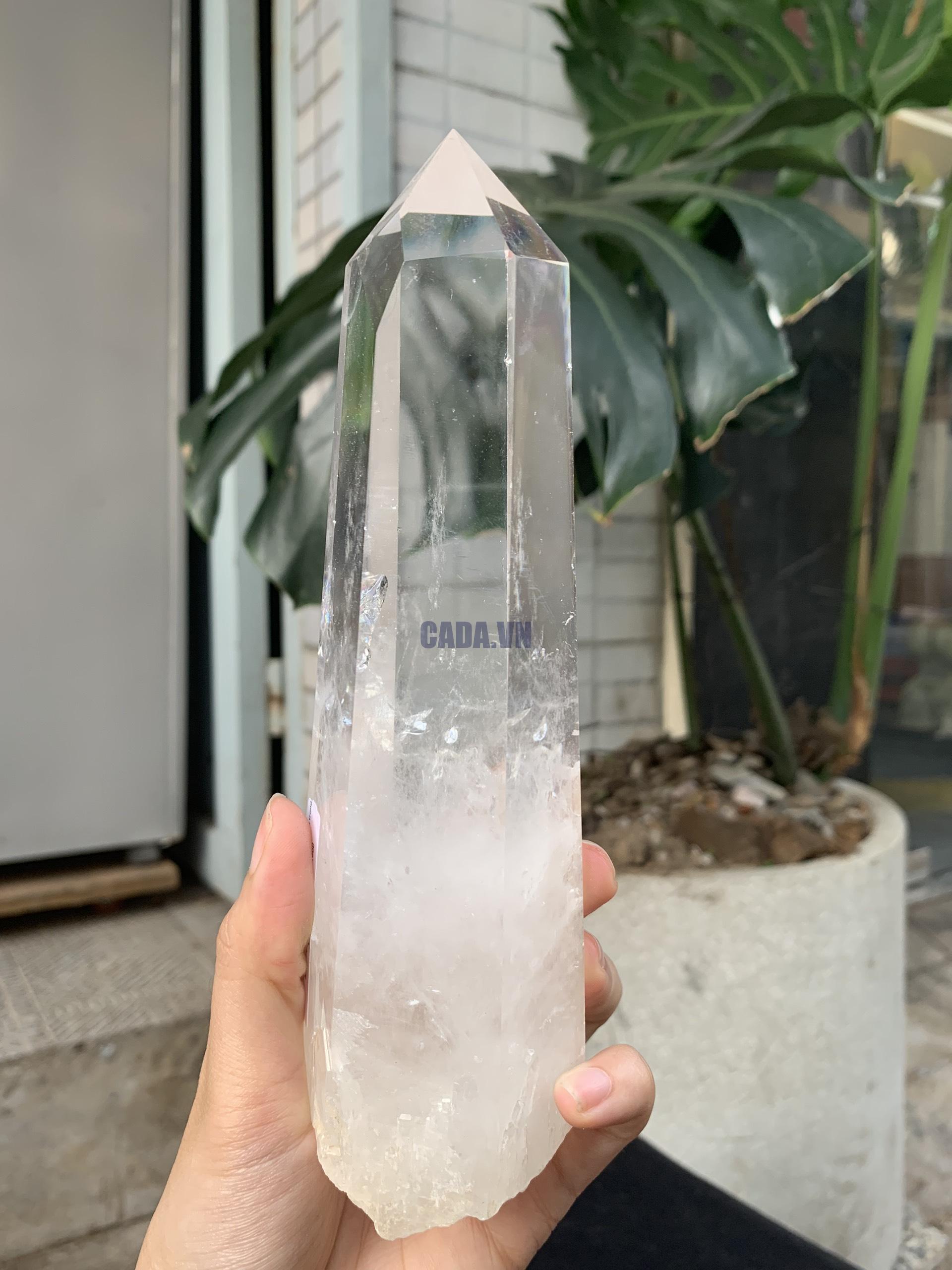 Trụ Thạch Anh Trắng trong – Clear Quartz Point, KL: 670GRAM (TTT218)