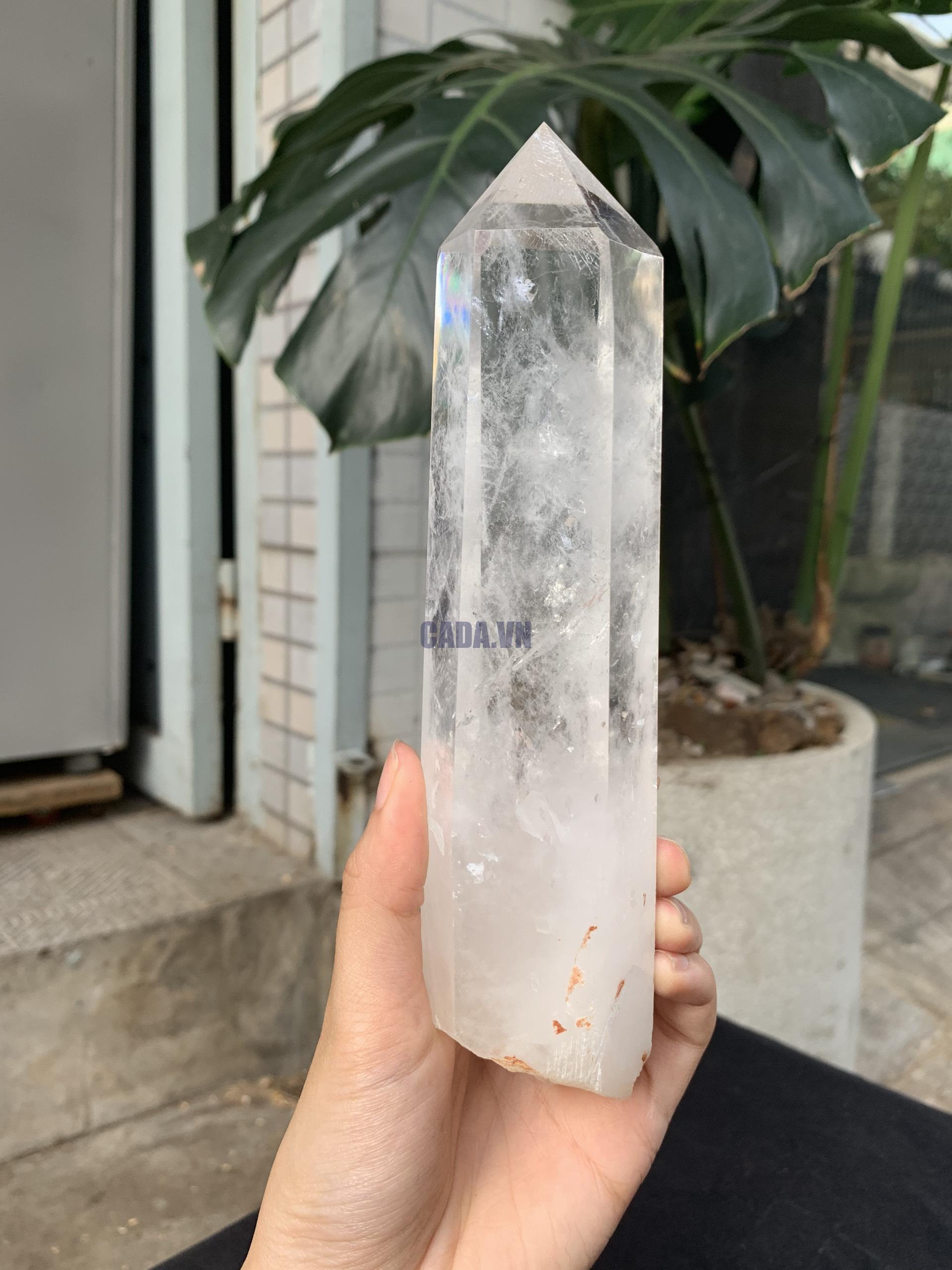 Trụ Thạch Anh Trắng trong – Clear Quartz Point, KL: 576GRAM (TTT256)