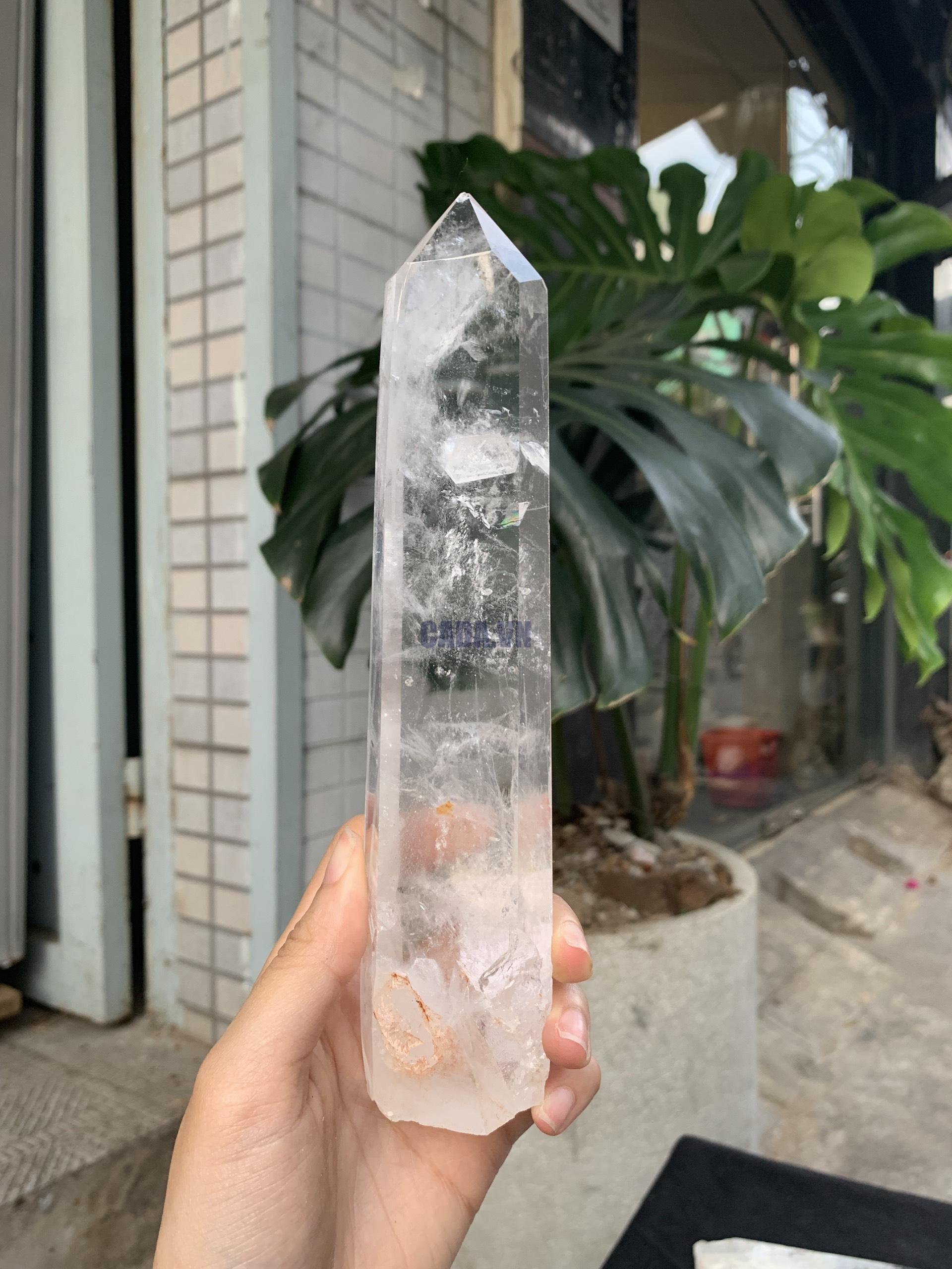 Trụ Thạch Anh Trắng trong – Clear Quartz Point, KL: 374GRAM (TTT239)