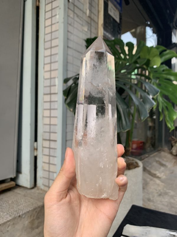 Trụ Thạch Anh Trắng trong – Clear Quartz Point, KL: 574GRAM (TTT231)
