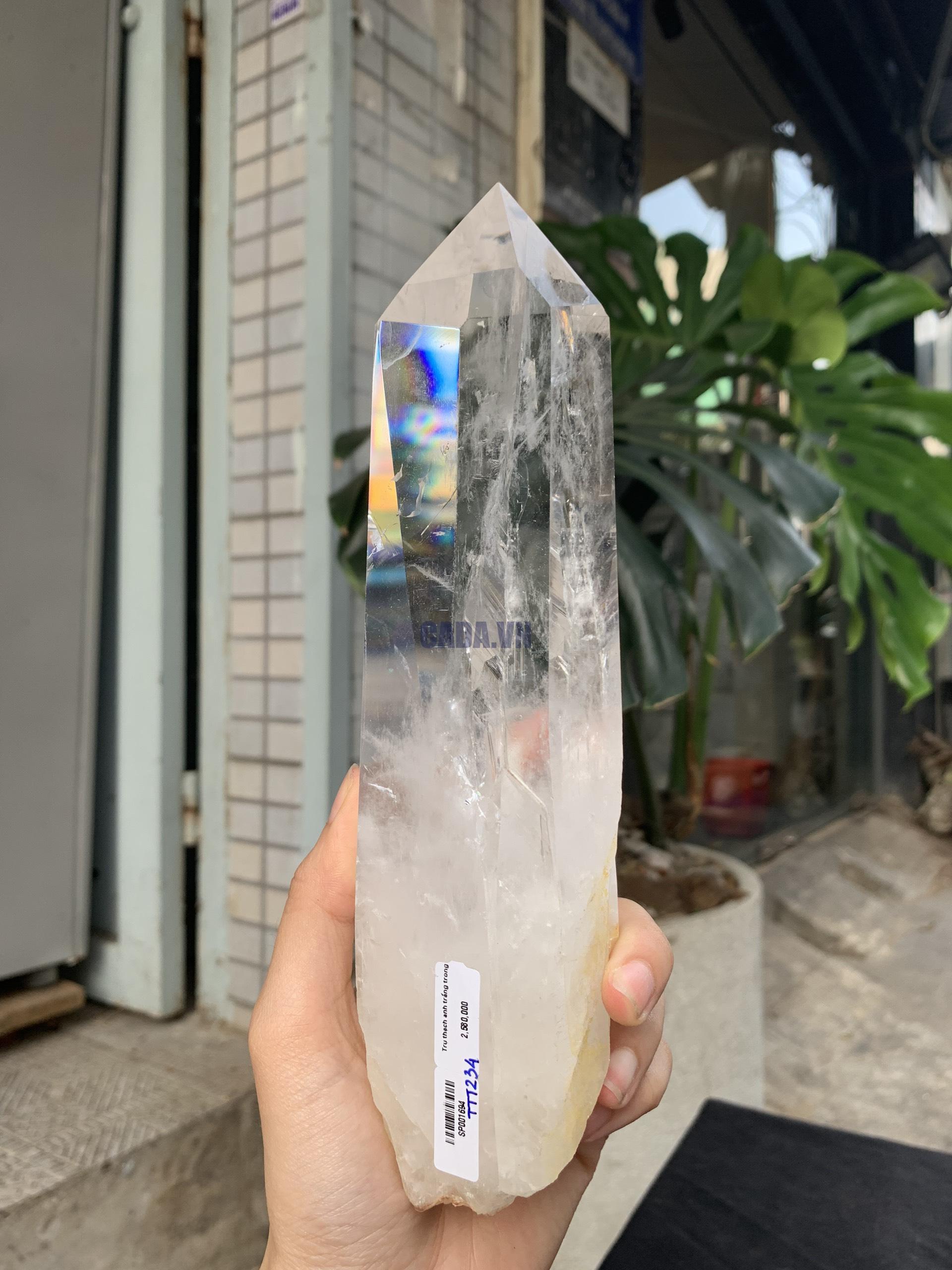 Trụ Thạch Anh Trắng trong – Clear Quartz Point, KL: 860GRAM (TTT234)