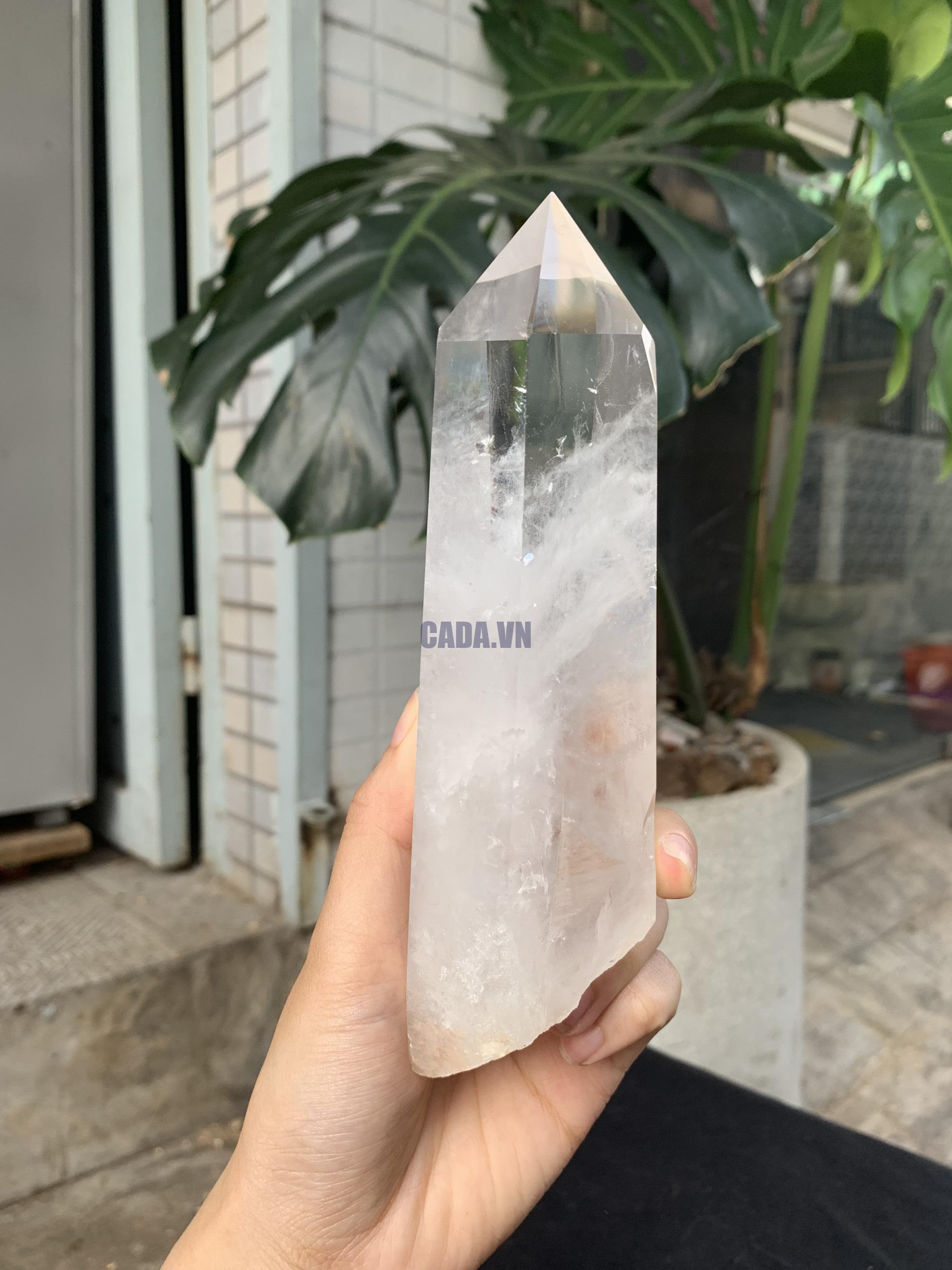 Trụ Thạch Anh Trắng trong – Clear Quartz Point, KL: 532GRAM (TTT250)