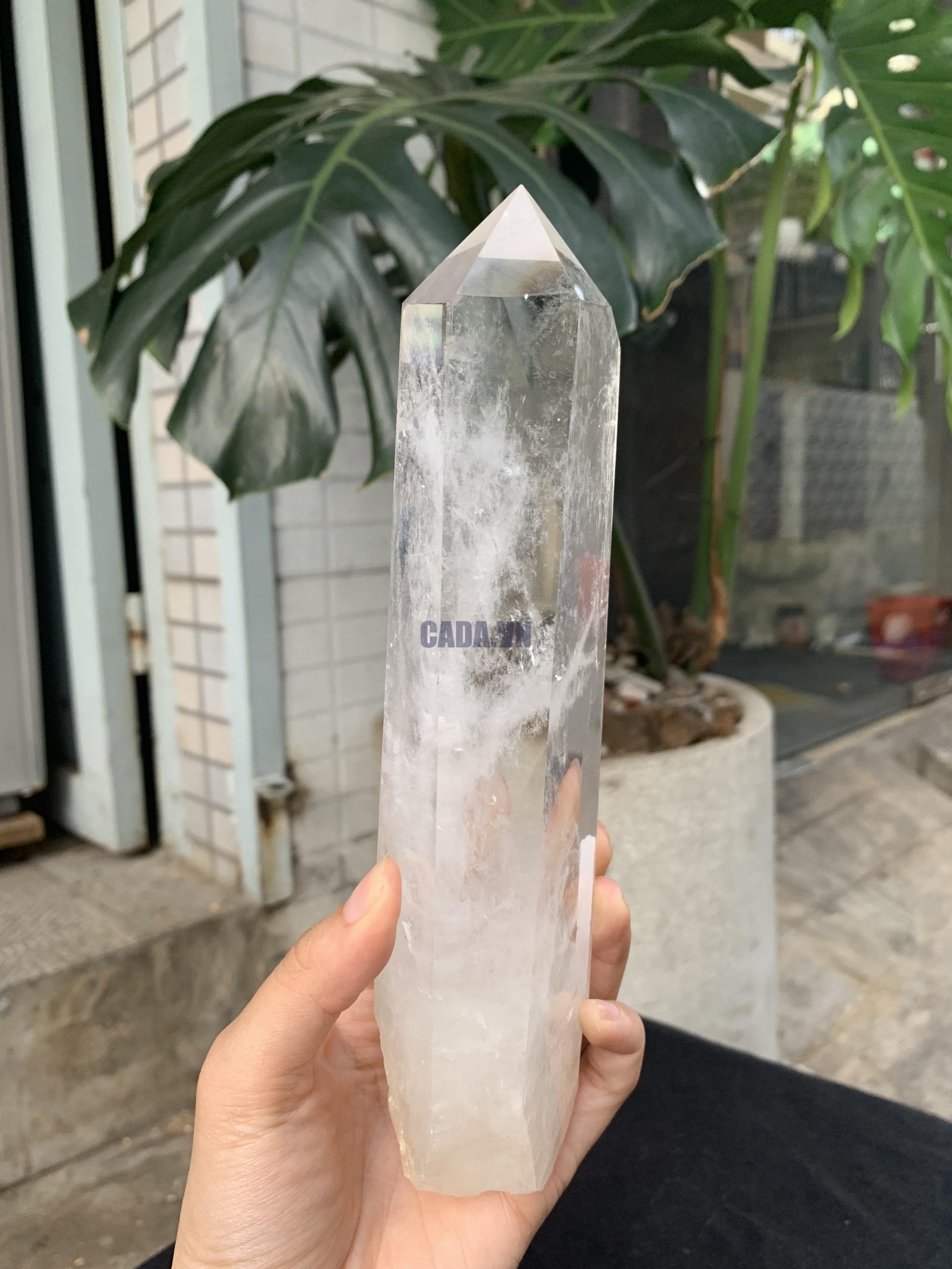 Trụ Thạch Anh Trắng trong – Clear Quartz Point, KL: 630GRAM (TTT251)