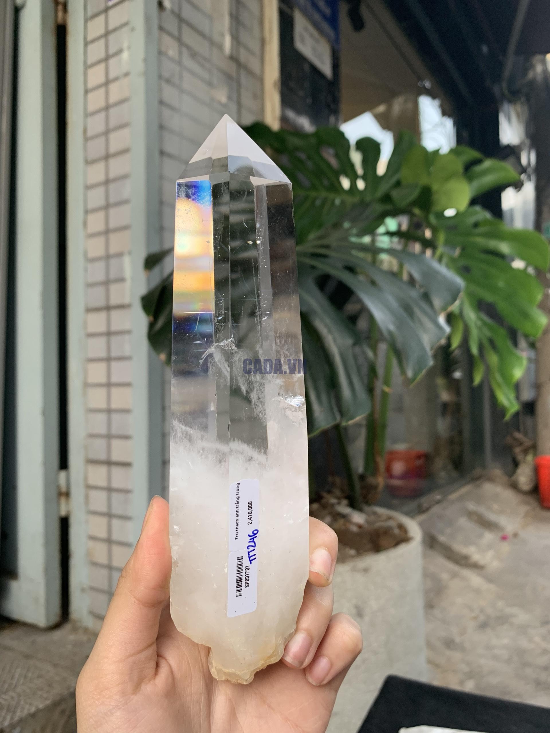 Trụ Thạch Anh Trắng trong – Clear Quartz Point, KL: 602GRAM (TTT246)