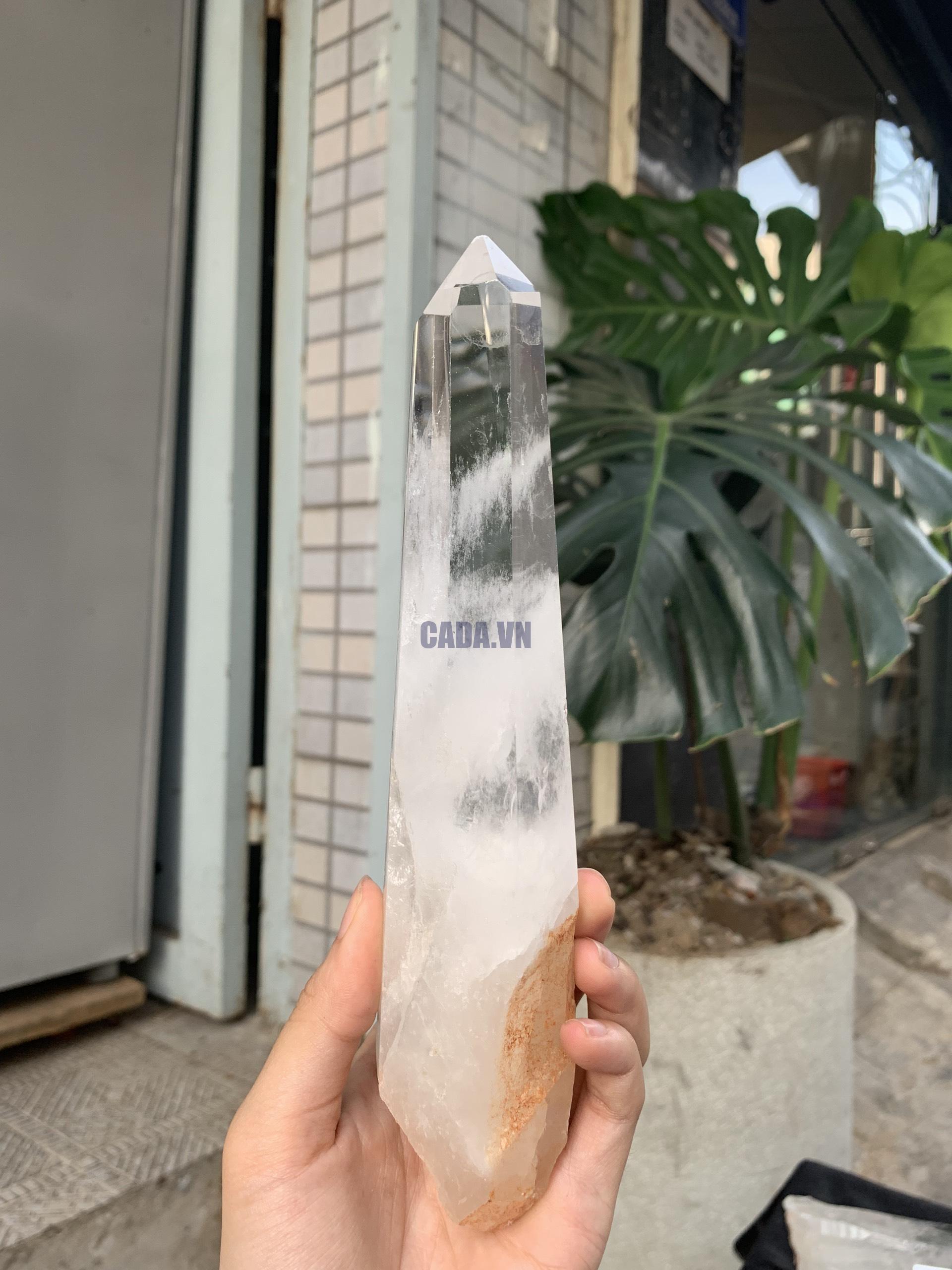 Trụ Thạch Anh Trắng trong – Clear Quartz Point, KL: 388GRAM (TTT253)