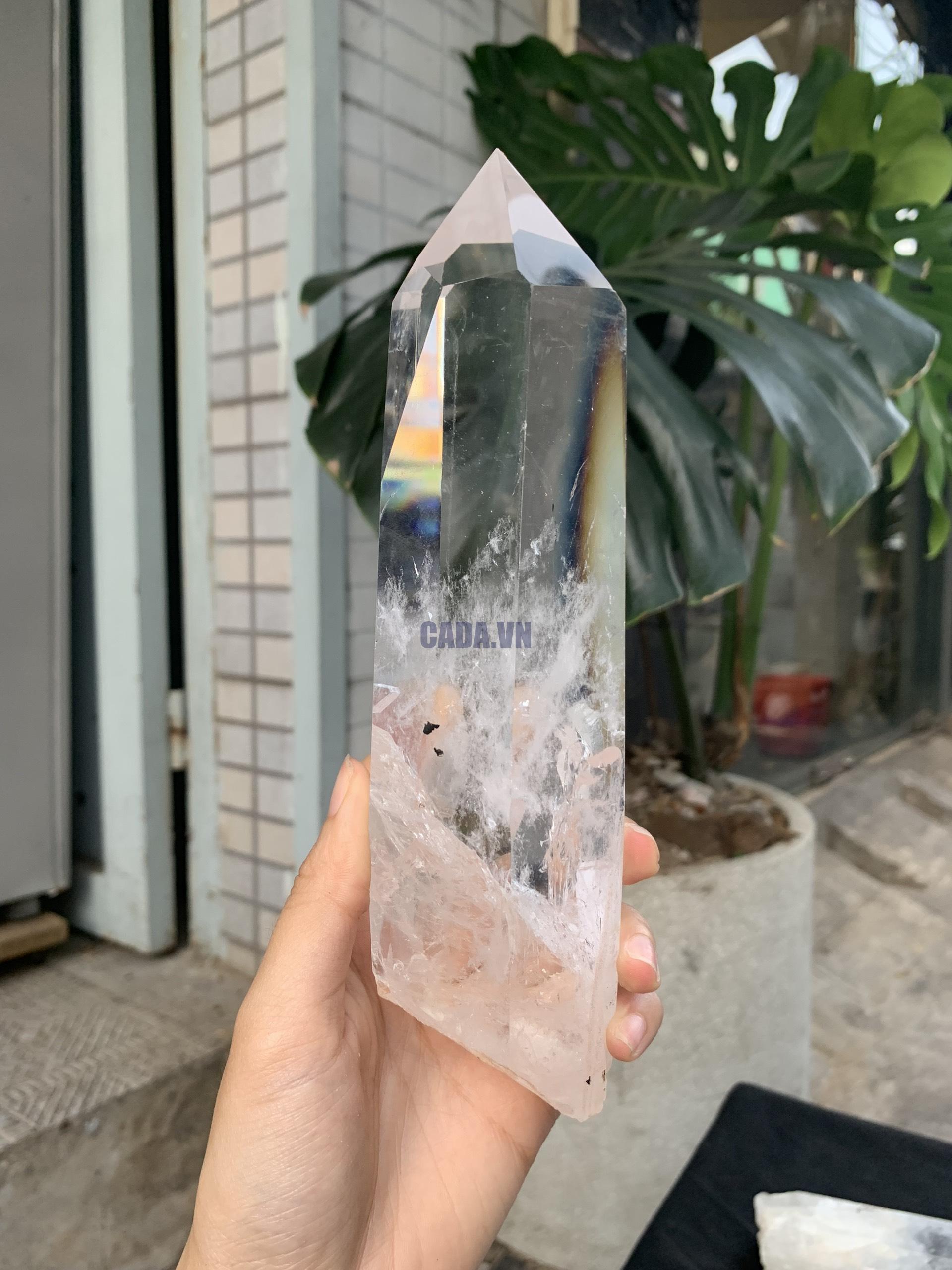 Trụ Thạch Anh Trắng trong – Clear Quartz Point, KL: 706GRAM (TTT240)