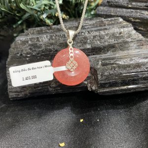 Mặt dây chuyền Đồng điếu Rhodochrosite | CADA DECOR