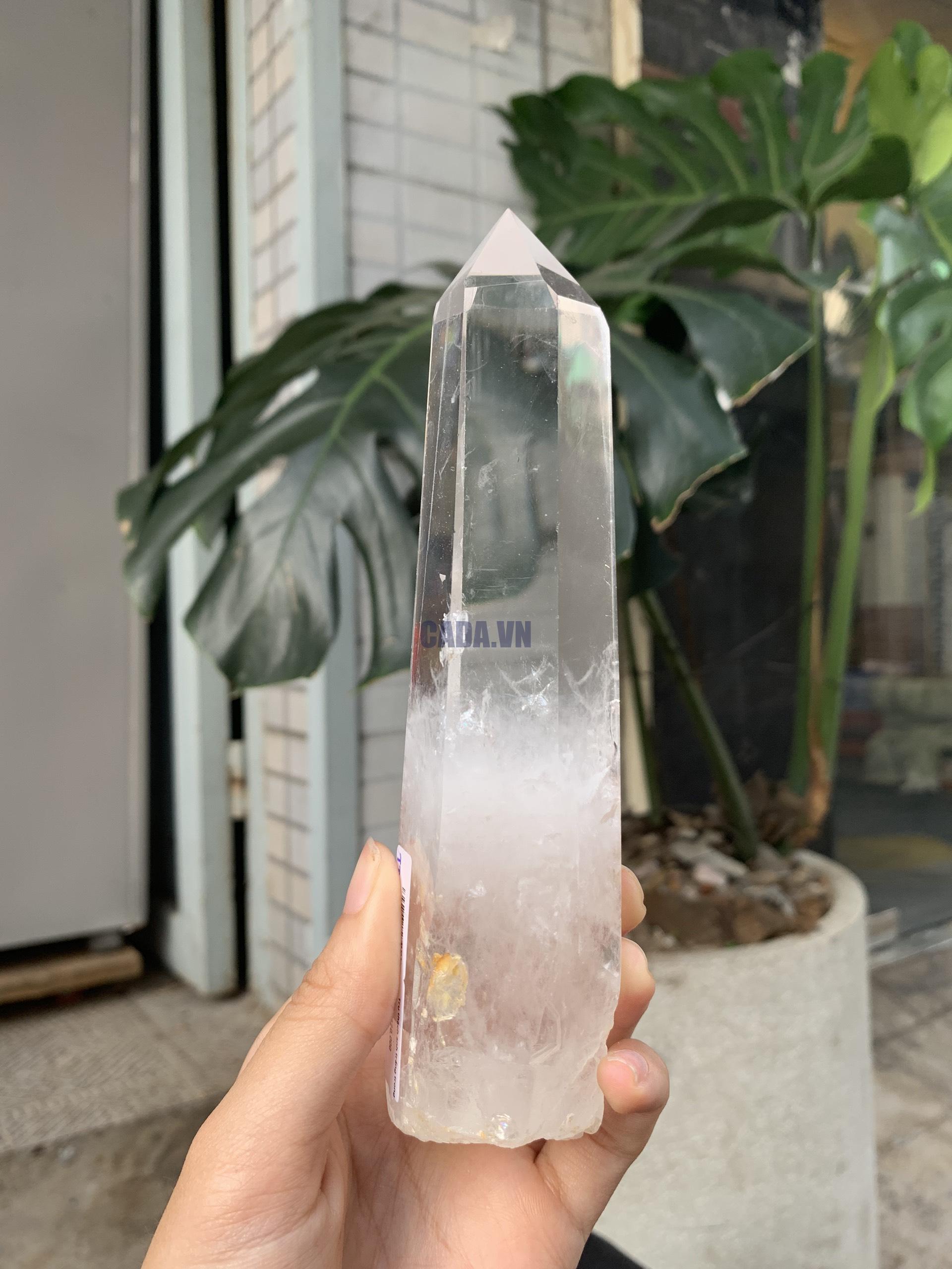 Trụ Thạch Anh Trắng trong – Clear Quartz Point, KL: 372GRAM (TTT215)