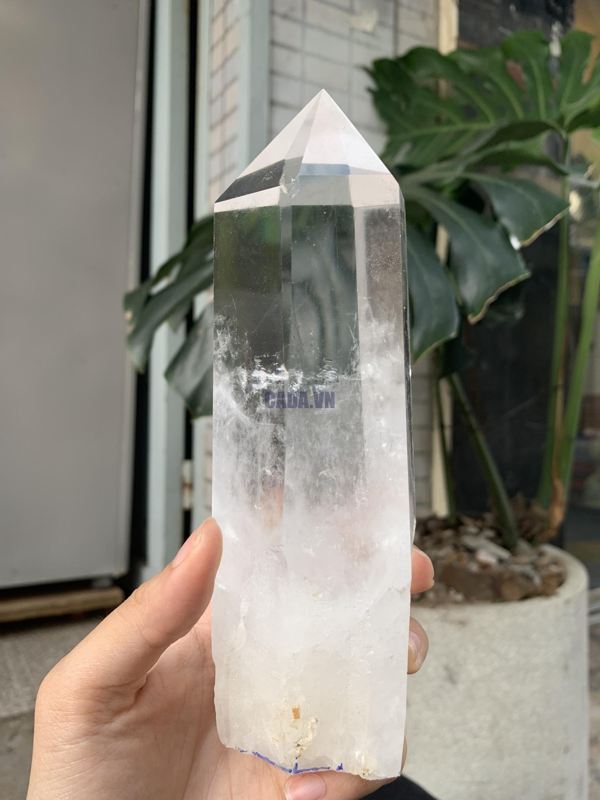 Trụ Thạch Anh Trắng trong – Clear Quartz Point, KL: 816GRAM (TTT216)