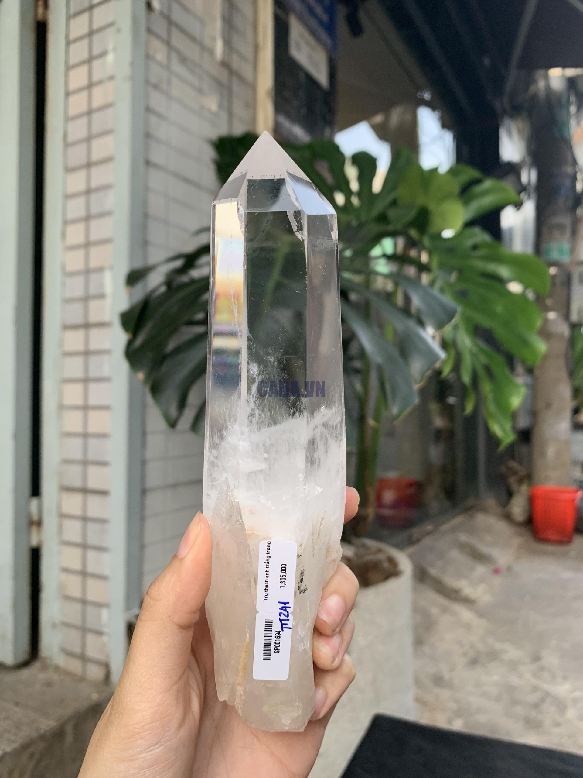 Trụ Thạch Anh Trắng trong – Clear Quartz Point, KL: 434GRAM (TTT241)