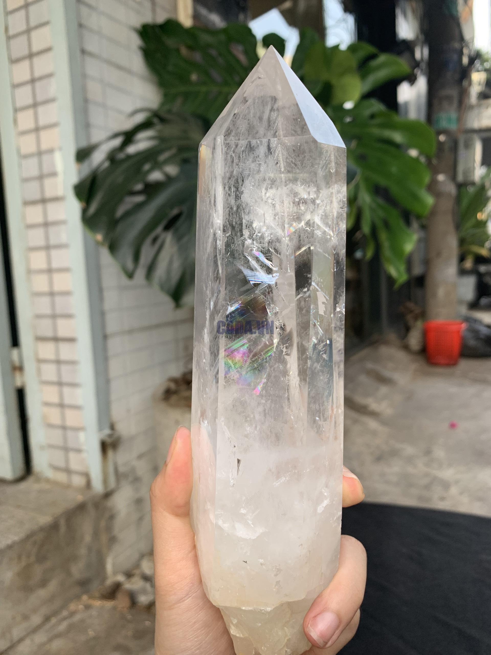 Trụ Thạch Anh Trắng trong – Clear Quartz Point, KL: 860GRAM (TTT234)