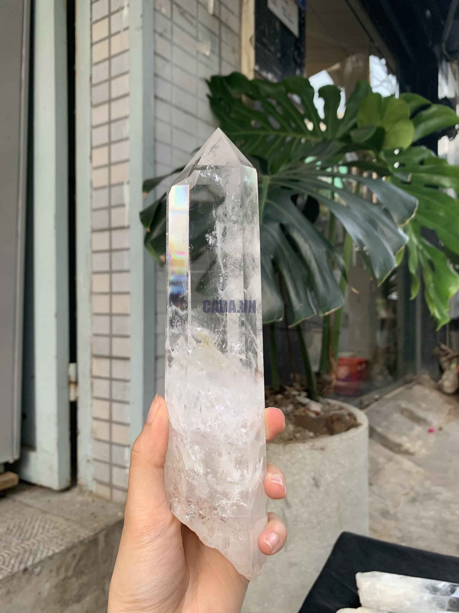 Trụ Thạch Anh Trắng trong – Clear Quartz Point, KL: 654GRAM (TTT242)