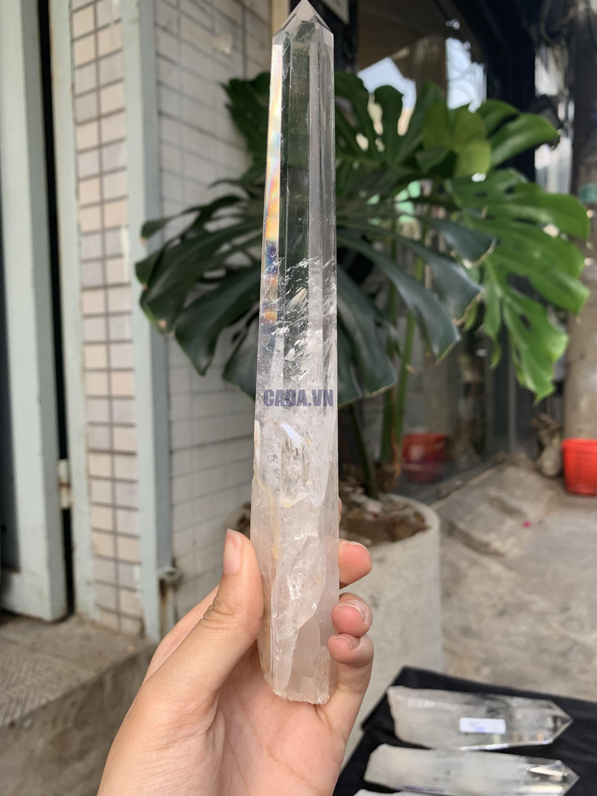 Trụ Thạch Anh Trắng trong – Clear Quartz Point, KL: 192GRAM (TTT237)