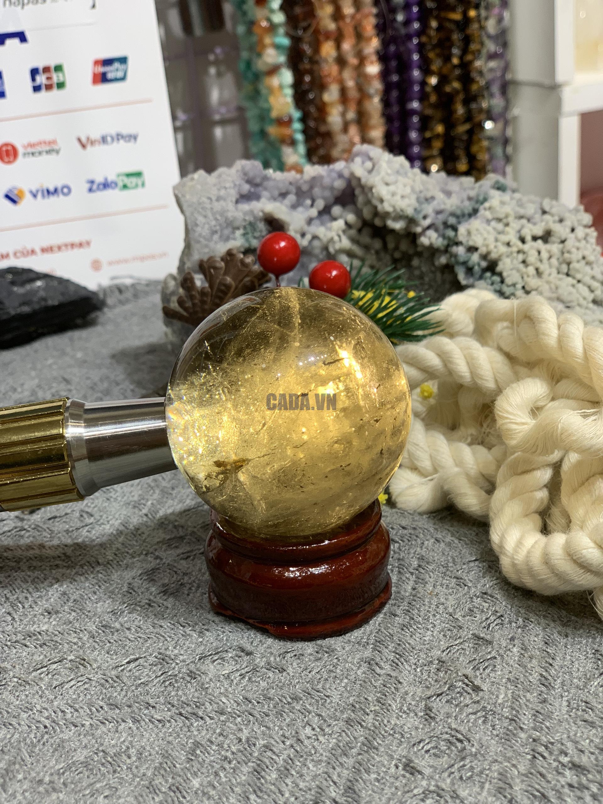 Bi cầu Thạch Anh Khói (BK05), ĐK: 5,26CM – KL: 206GRAM | CADA DECOR