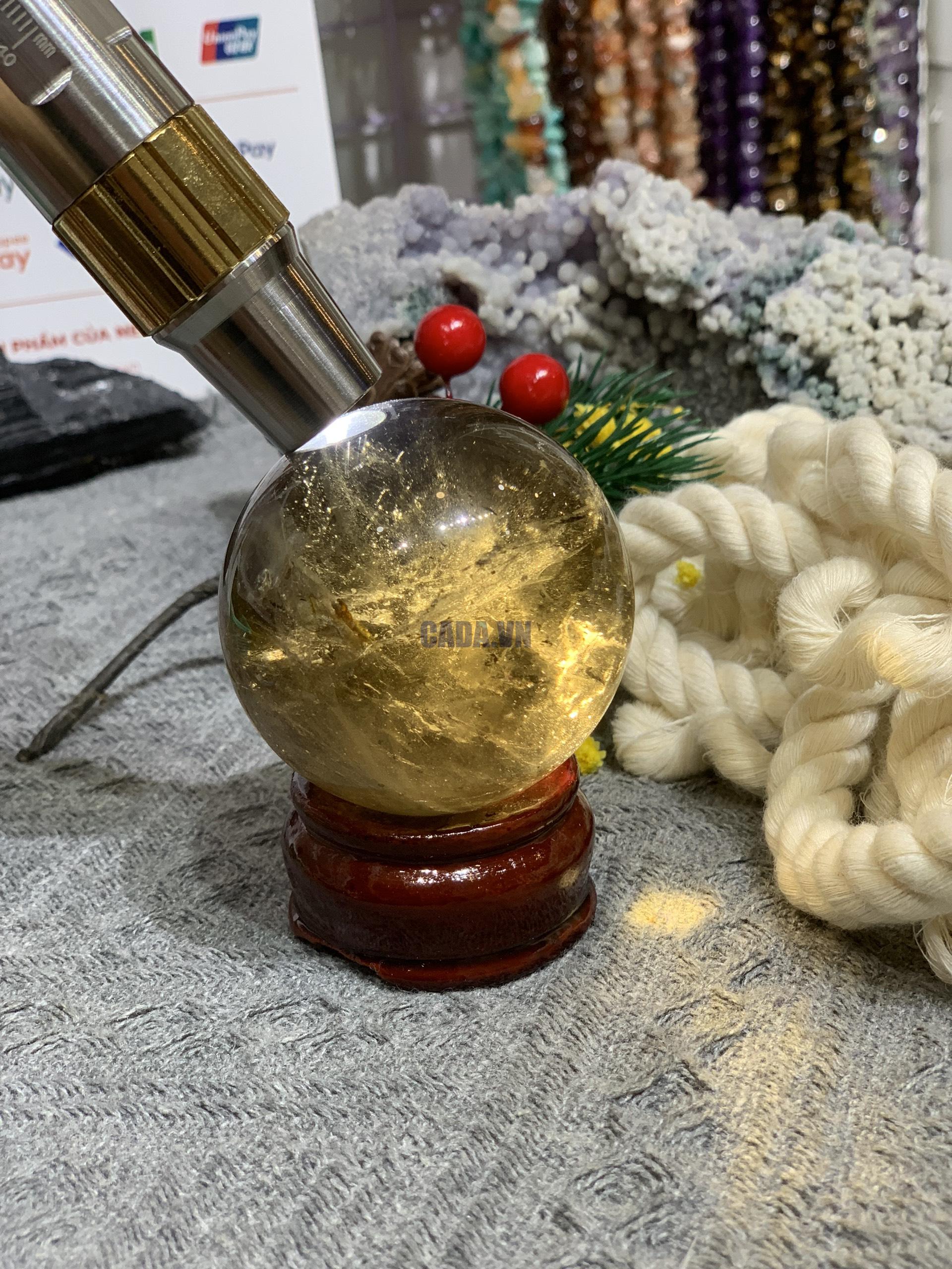 Bi cầu Thạch Anh Khói (BK05), ĐK: 5,26CM – KL: 206GRAM | CADA DECOR
