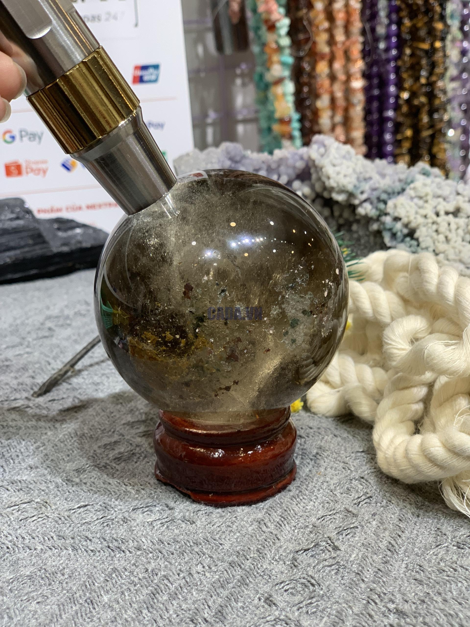 Bi cầu Thạch Anh Khói (BK08), ĐK: 6,99CM – KL: 482GRAM | CADA DECOR