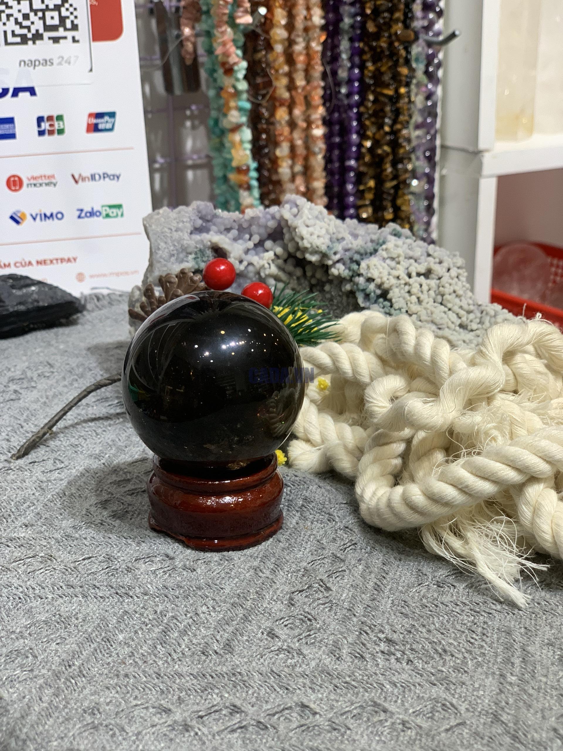 Bi cầu Thạch Anh Khói (BK07), ĐK: 5,45CM – KL: 226GRAM | CADA DECOR