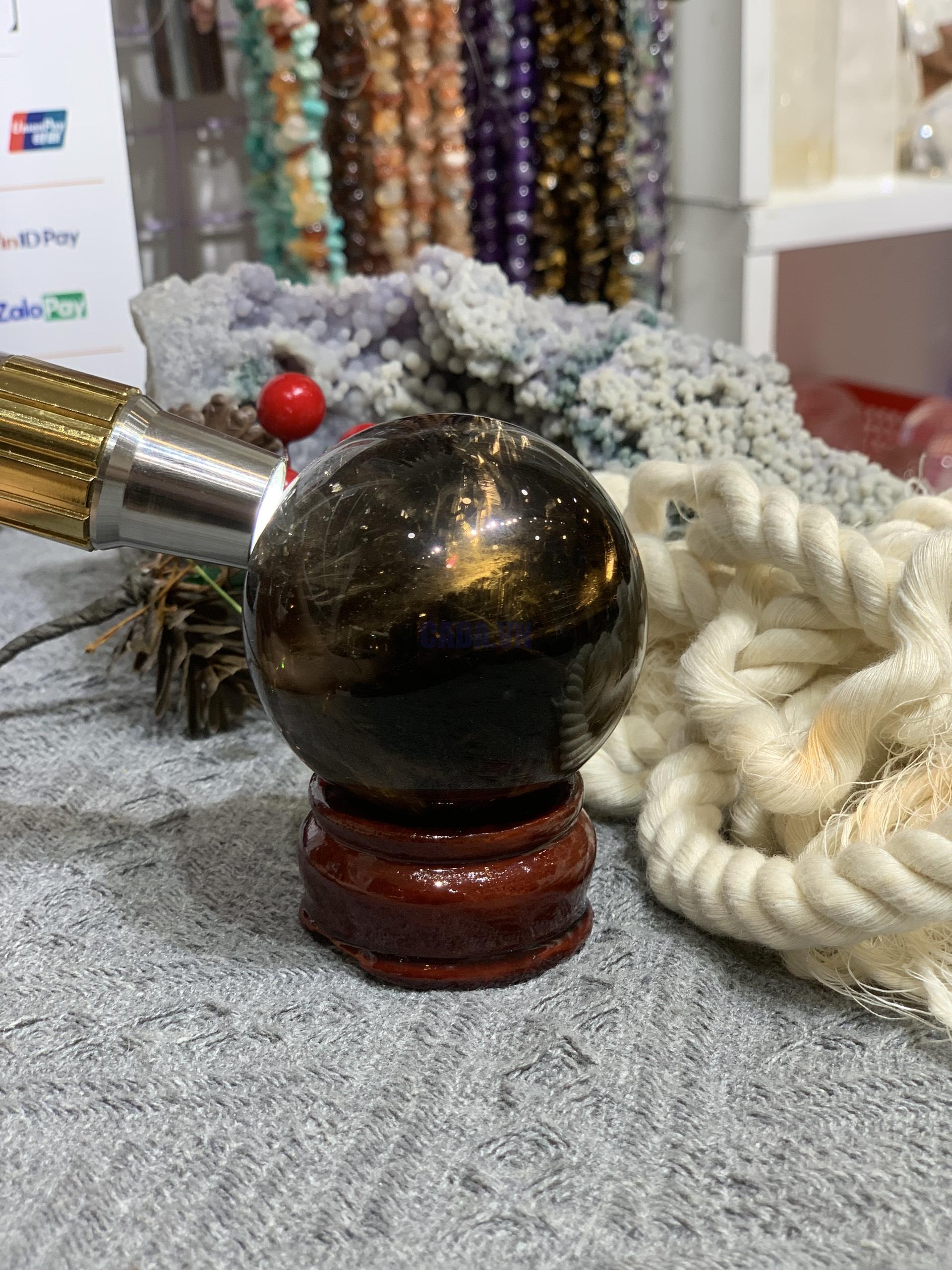 Bi cầu Thạch Anh Khói (BK07), ĐK: 5,45CM – KL: 226GRAM | CADA DECOR