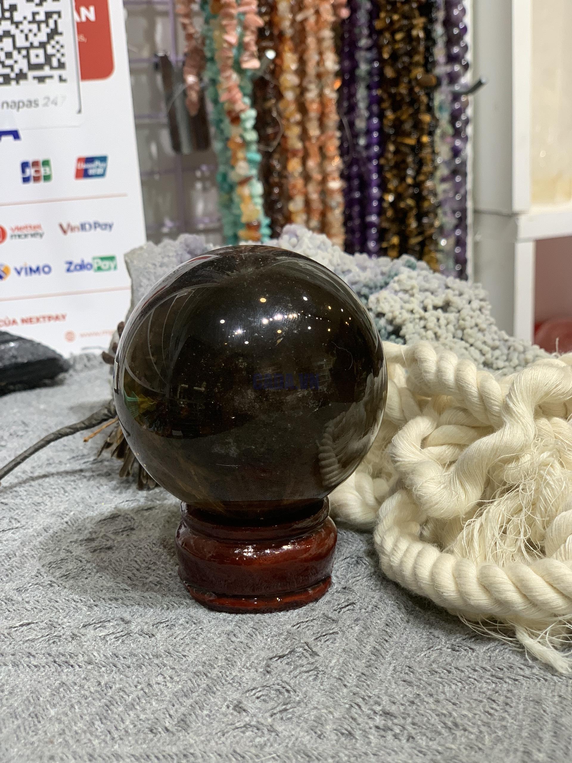 Bi cầu Thạch Anh Khói (BK04), ĐK: 6,77CM – KL: 434GRAM | CADA DECOR