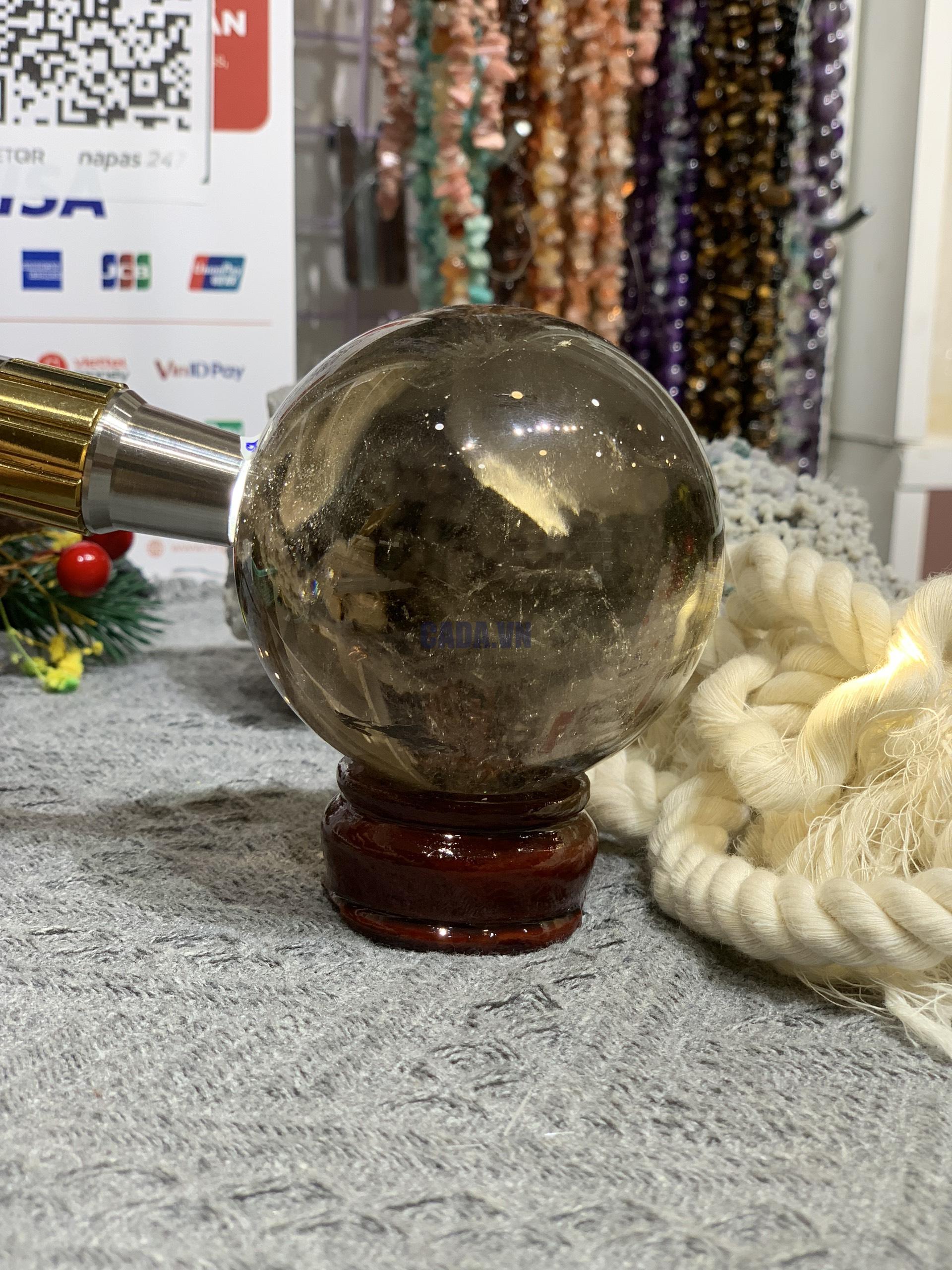 Bi cầu Thạch Anh Khói (BK03), ĐK: 7,11CM – KL: 518GRAM | CADA DECOR