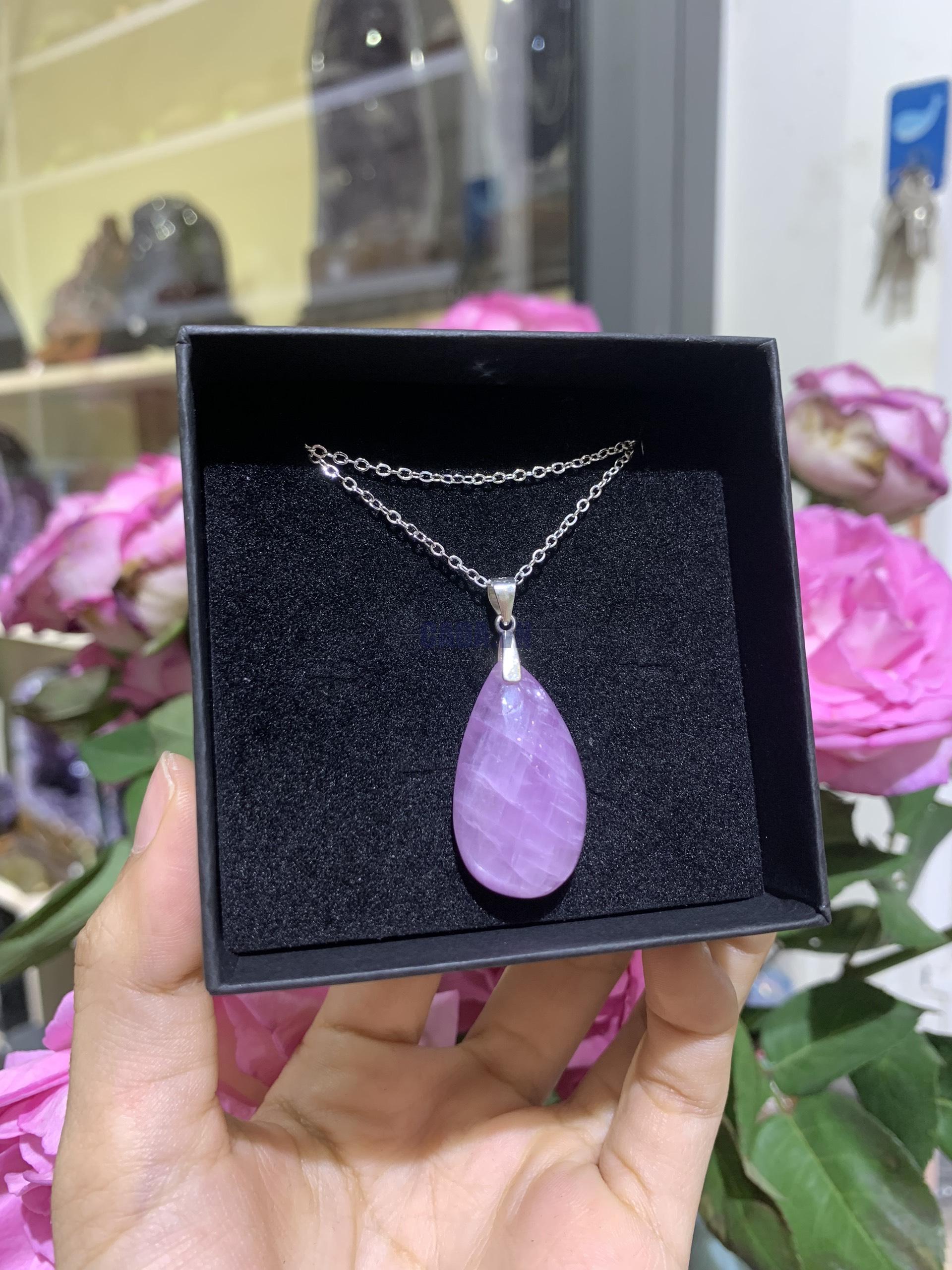 Dây chuyền bạc giọt nước Kunzite | CADA DECOR