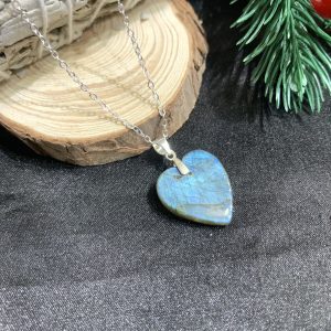 Dây chuyền bạc trái tim Labradorite | CADA DECOR