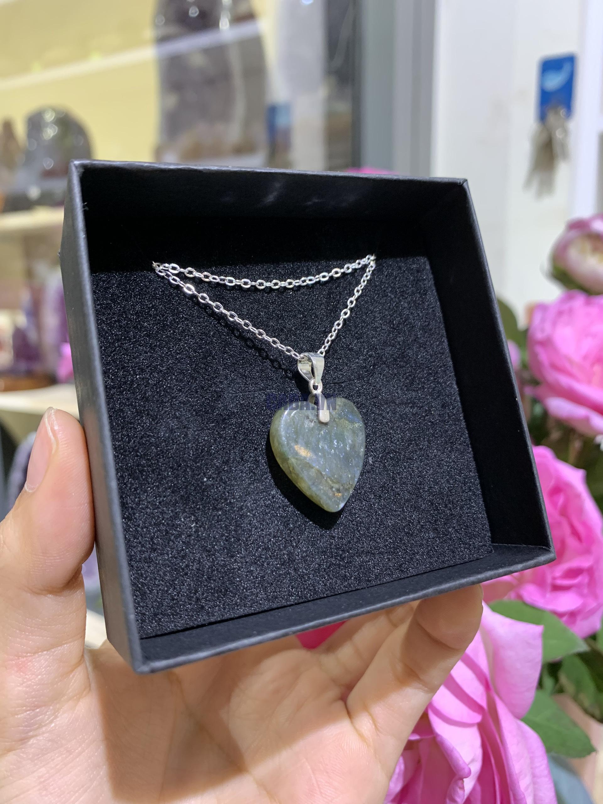 Dây chuyền bạc trái tim Labradorite | CADA DECOR