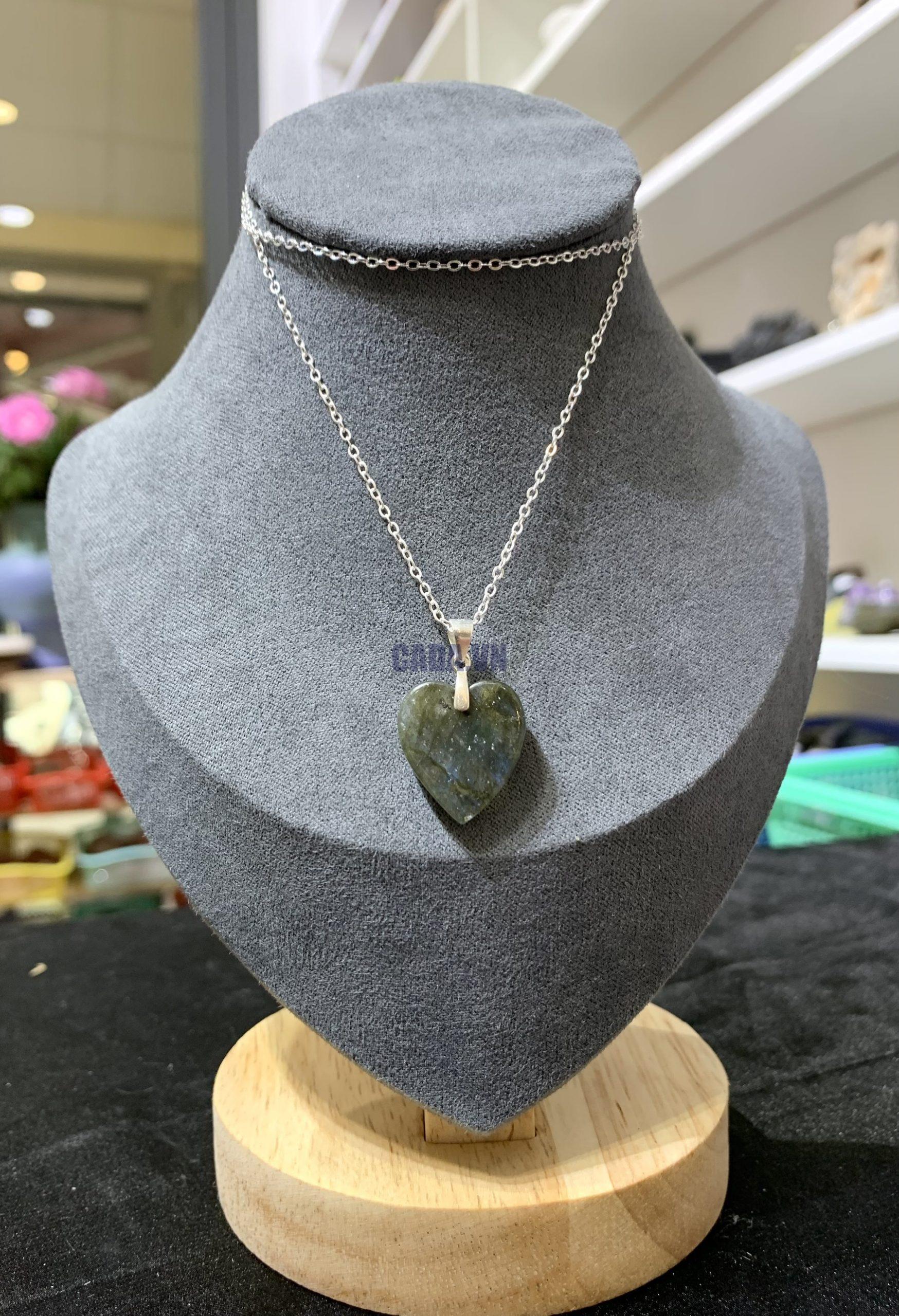 Dây chuyền bạc trái tim Labradorite | CADA DECOR