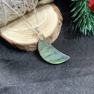 Dây chuyền bạc hình trăng Labradorite | CADA DECOR