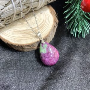 Dây chuyền bạc giọt nước Ruby in Zoisite | CADA DECOR