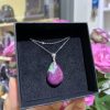 Dây chuyền bạc giọt nước Ruby in Zoisite | CADA DECOR