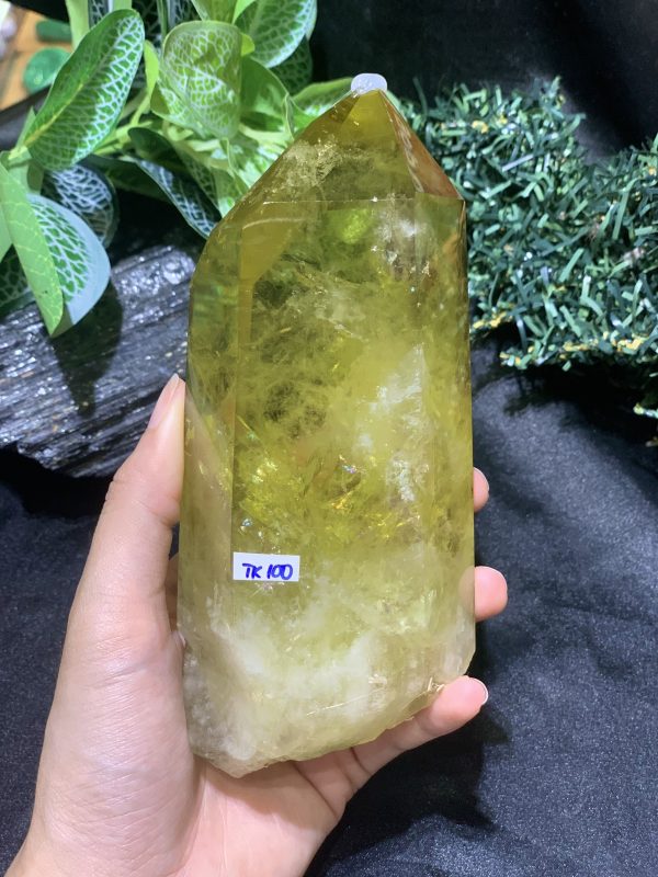 TRỤ THẠCH ANH VÀNG – KT: 15*6,5CM, KL: 0,756KG (TK100)