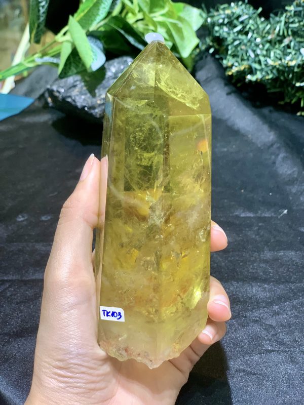 TRỤ THẠCH ANH VÀNG – KT: 13,5*5CM, KL:0,472KG (TK103)