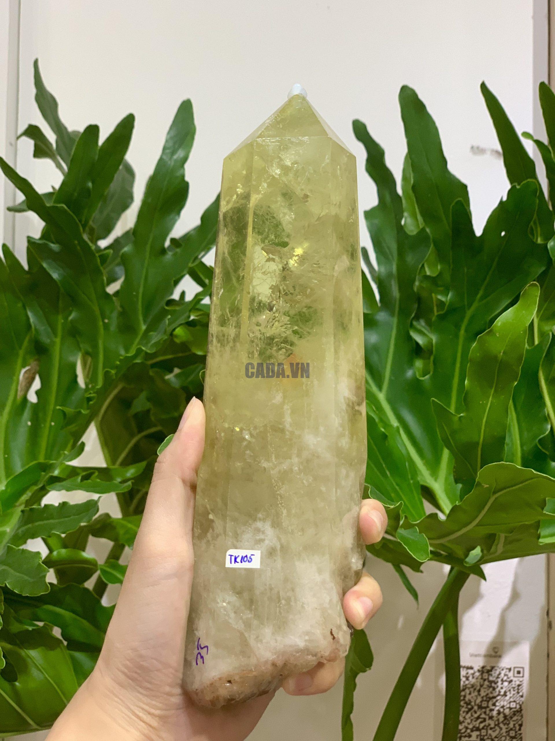 TRỤ THẠCH ANH VÀNG – KT: 23*5,5CM, KL: 1,158KG (TK105)