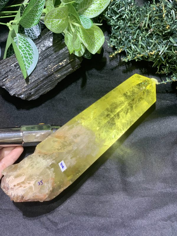 TRỤ THẠCH ANH VÀNG – KT: 25*7CM, KL: 1,416KG (TK106)