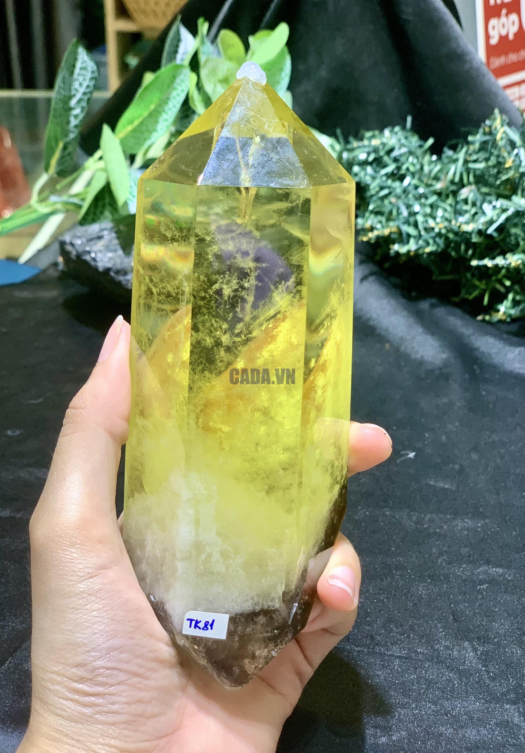 TRỤ THẠCH ANH VÀNG – KT: 16*6CM, KL: 0,612KG (TK81)