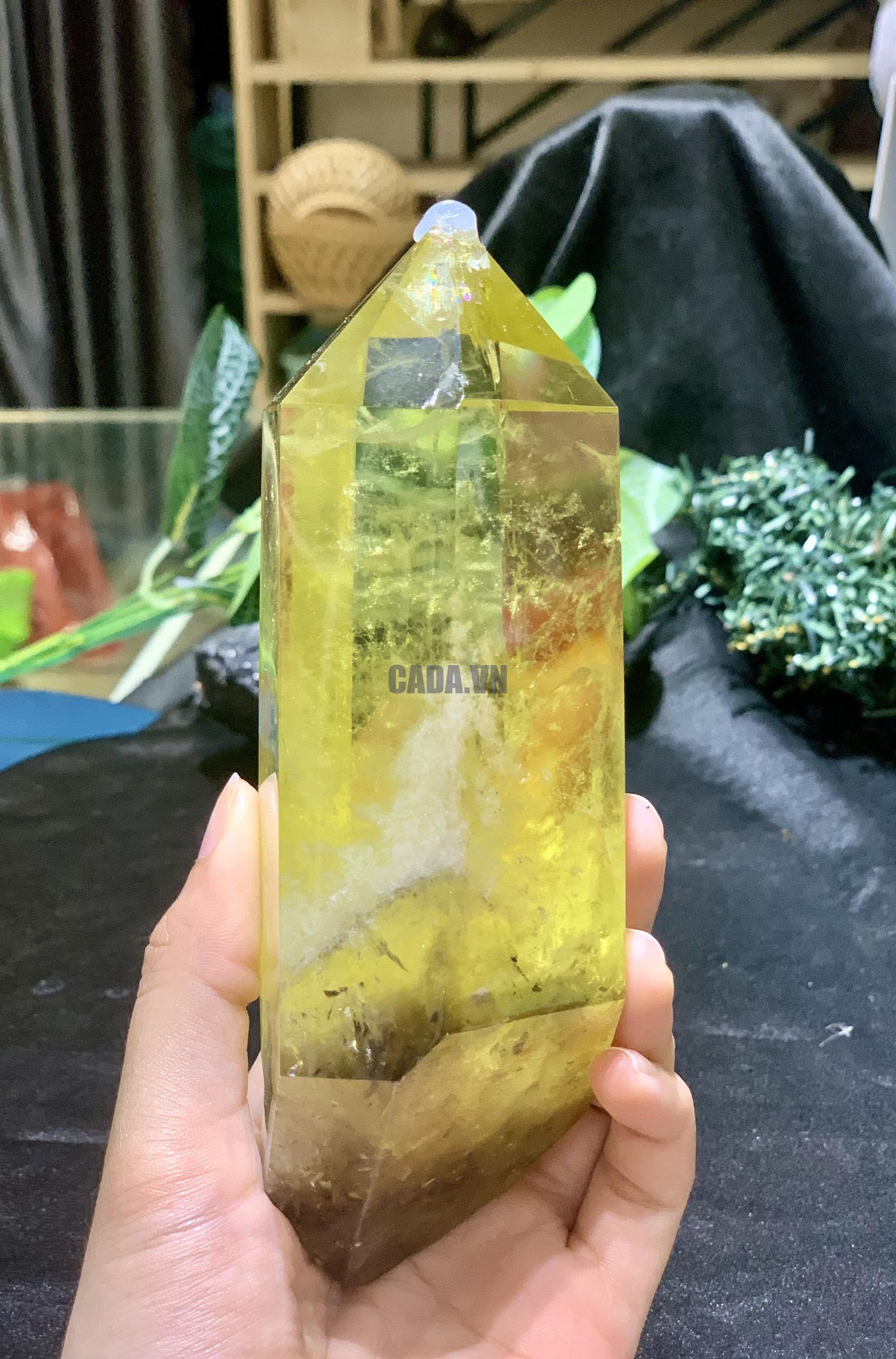TRỤ THẠCH ANH VÀNG – KT: 16*6CM, KL: 0,612KG (TK81)