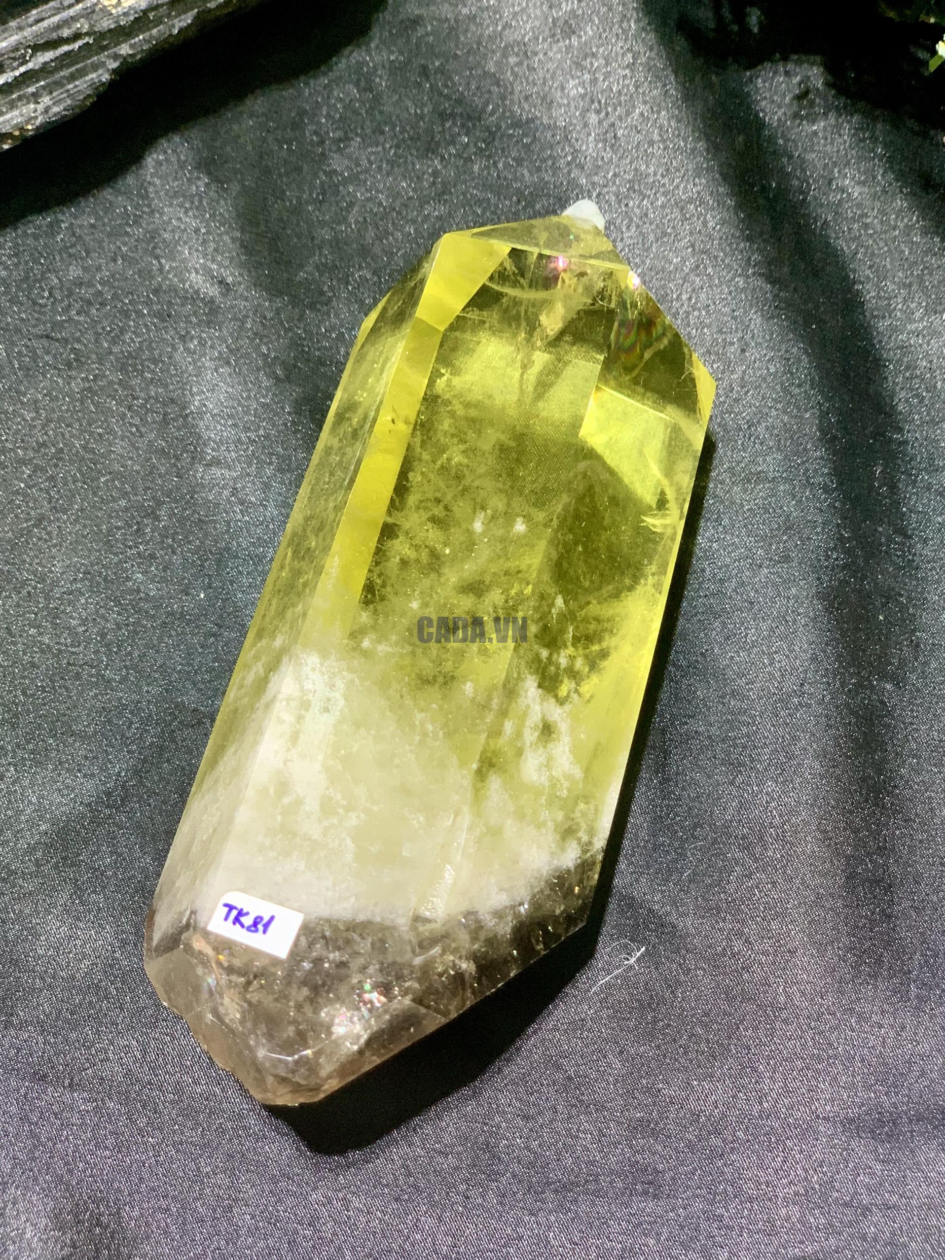 TRỤ THẠCH ANH VÀNG – KT: 16*6CM, KL: 0,612KG (TK81)