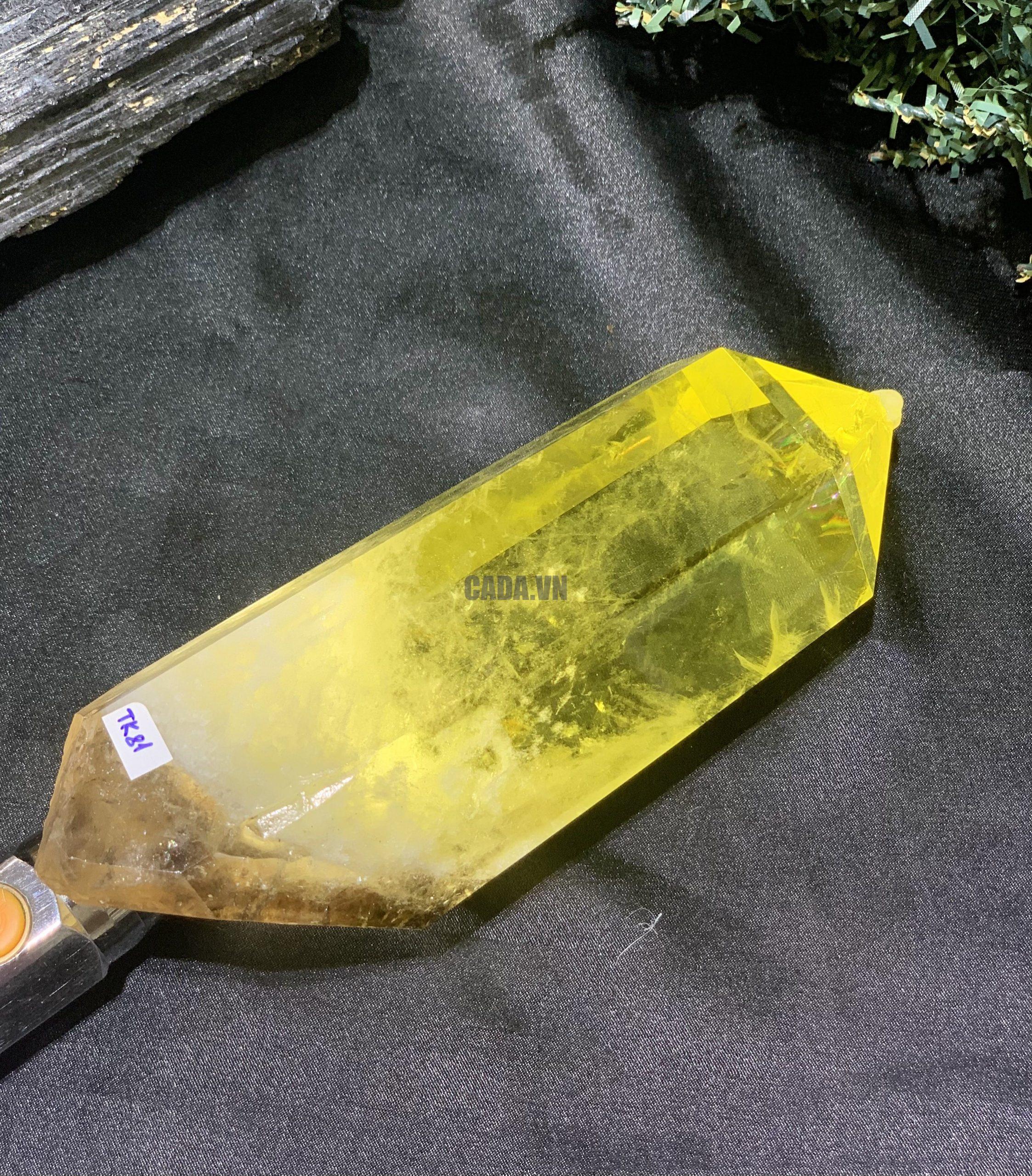 TRỤ THẠCH ANH VÀNG – KT: 16*6CM, KL: 0,612KG (TK81)