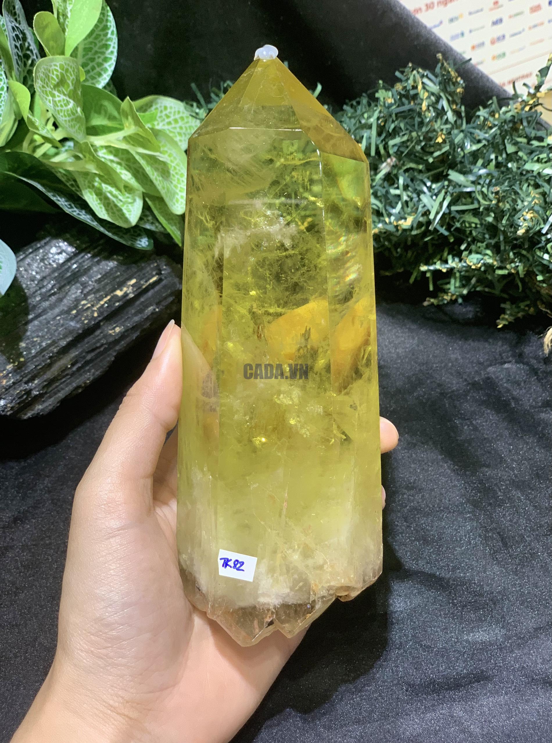 TRỤ THẠCH ANH VÀNG – KT: 17*6CM, KL: 0,792KG (TK82)