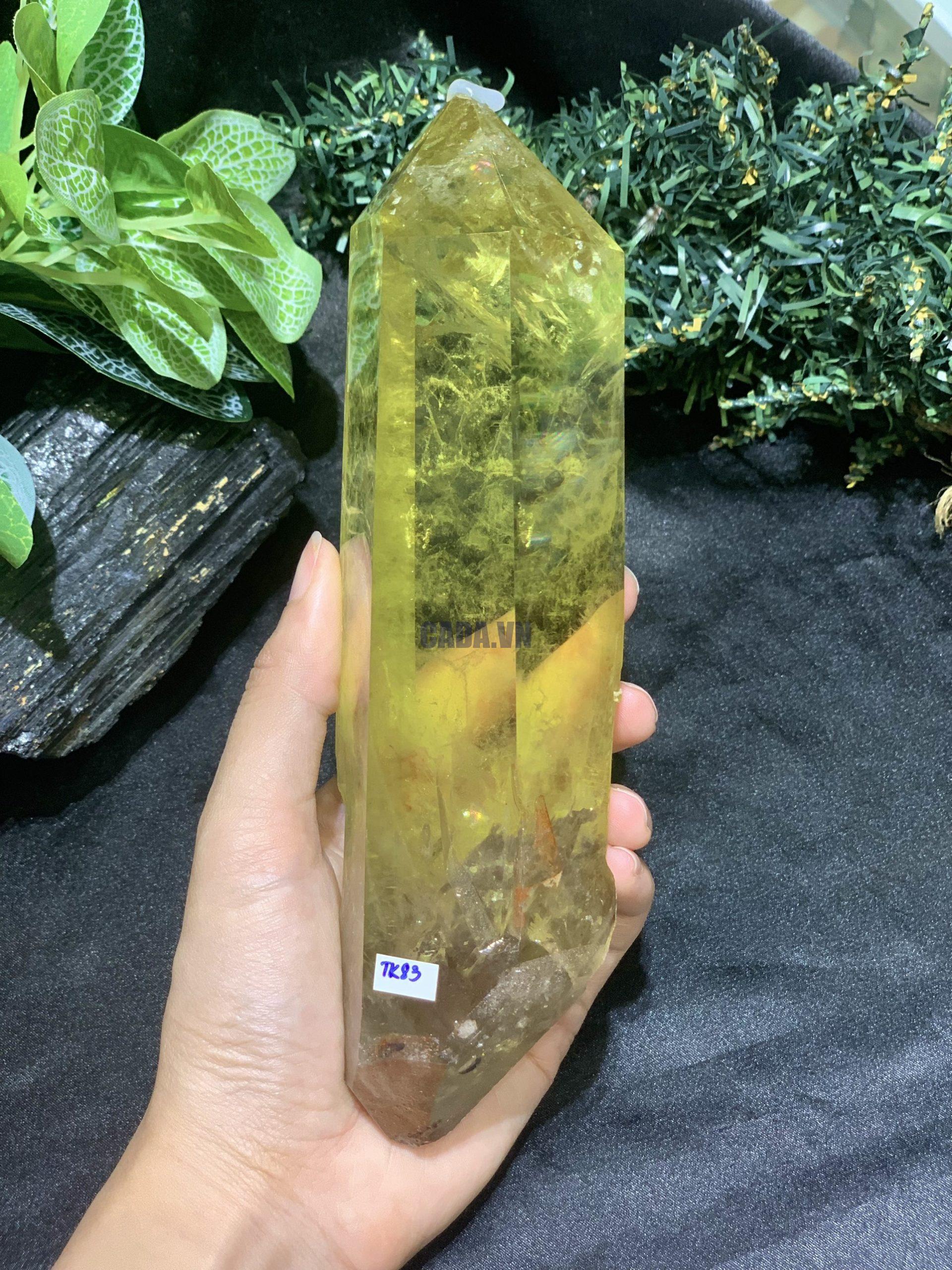 TRỤ THẠCH ANH VÀNG – KT: 19*6CM, KL: 0,756KG (TK83)