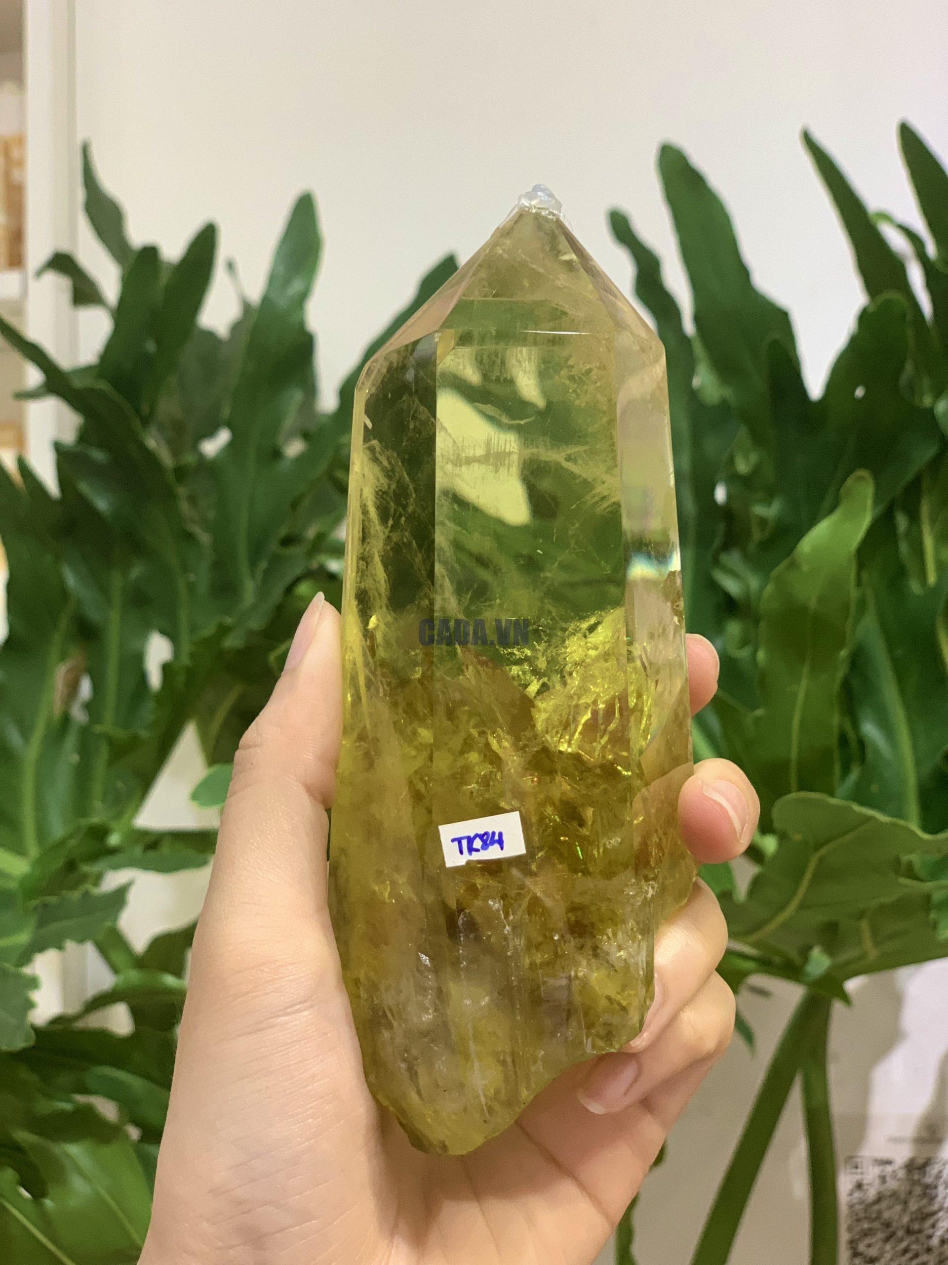 TRỤ THẠCH ANH VÀNG – KT: 15*5,5CM, KL: 0,484KG (TK84)