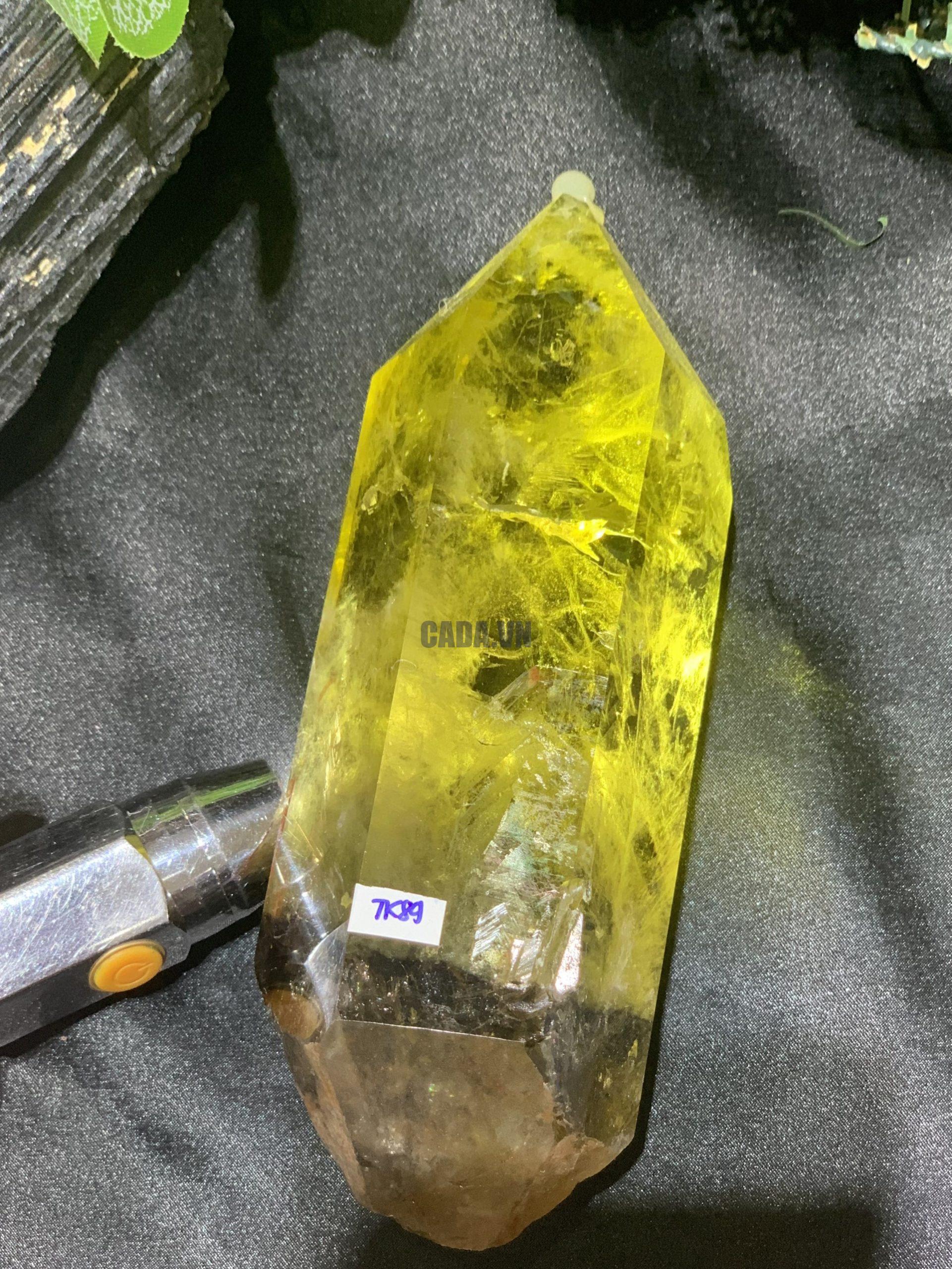 TRỤ THẠCH ANH VÀNG – KT: 15,5*6CM, KL: 0,664KG (TK89)
