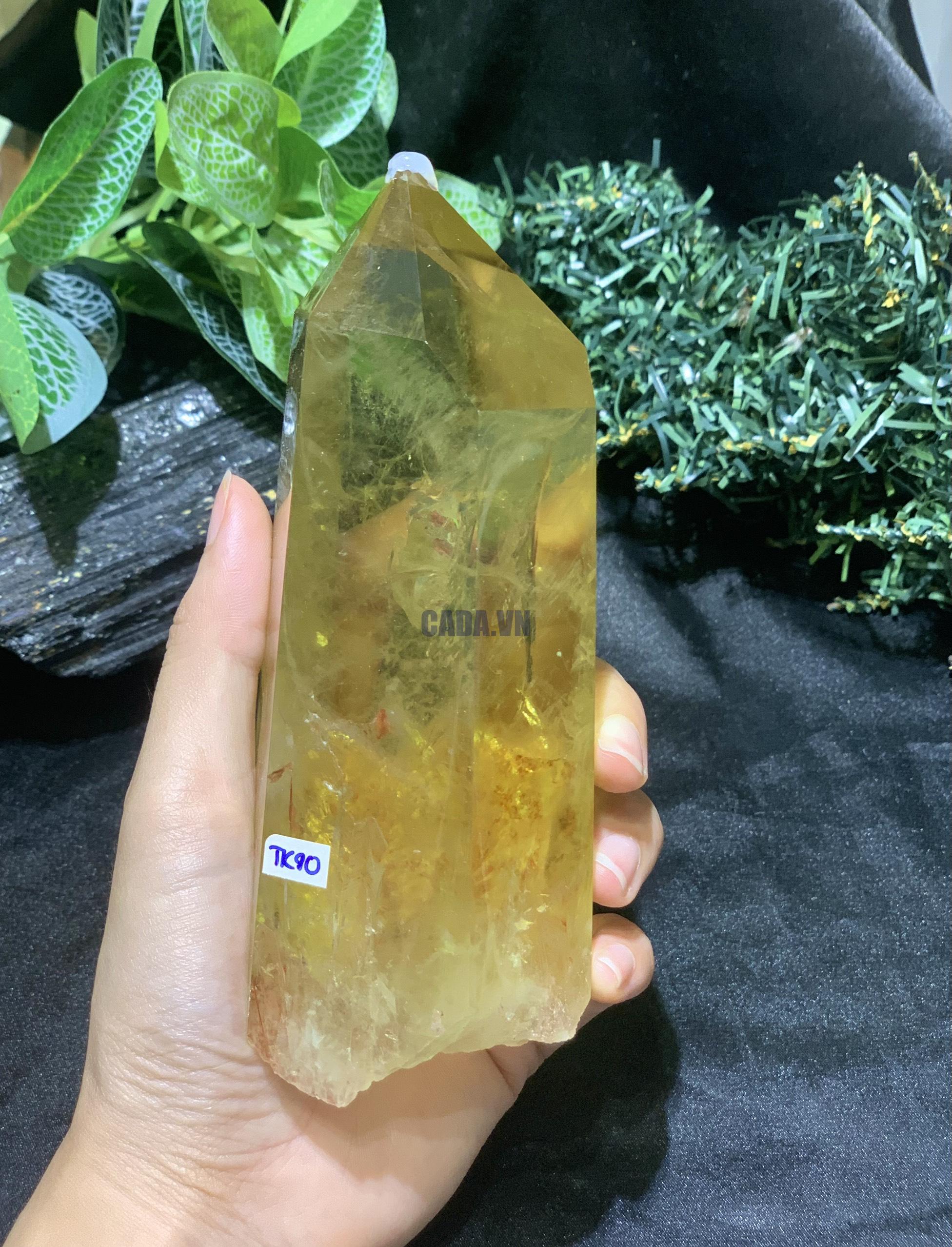 TRỤ THẠCH ANH VÀNG – KT: 14,5*6,5CM, KL: 0,612KG (TK90)