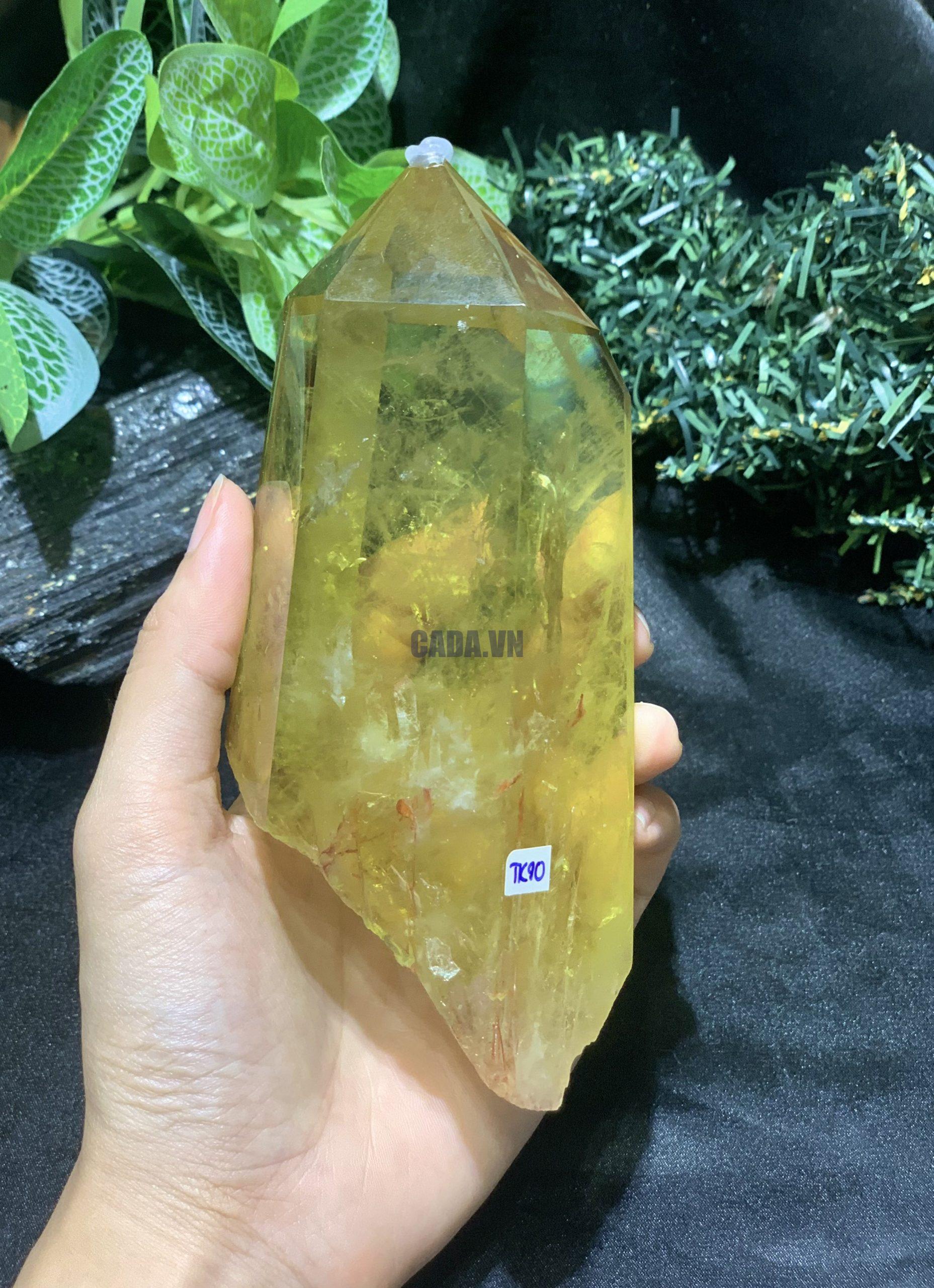 TRỤ THẠCH ANH VÀNG – KT: 14,5*6,5CM, KL: 0,612KG (TK90)