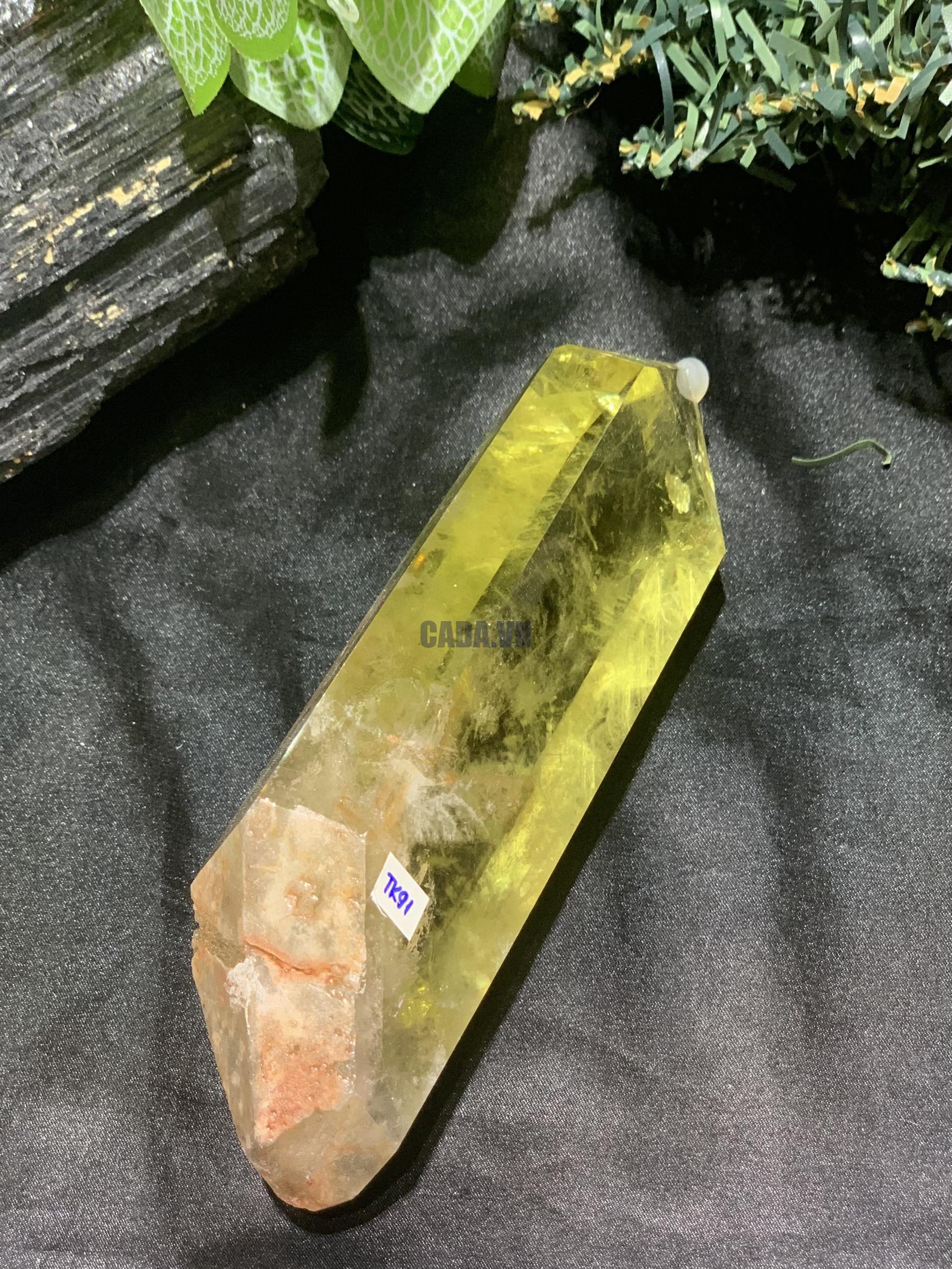 TRỤ THẠCH ANH VÀNG – KT: 15*5CM, KL: 0,444KG (TK91)