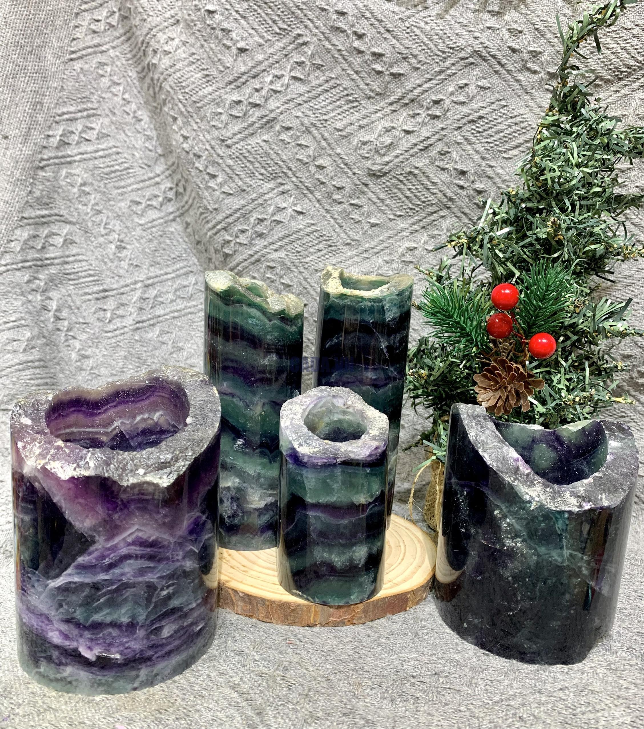 Đèn Rainbow Fluorite | Đá trang trí, sưu tầm, healing | CADA DECOR