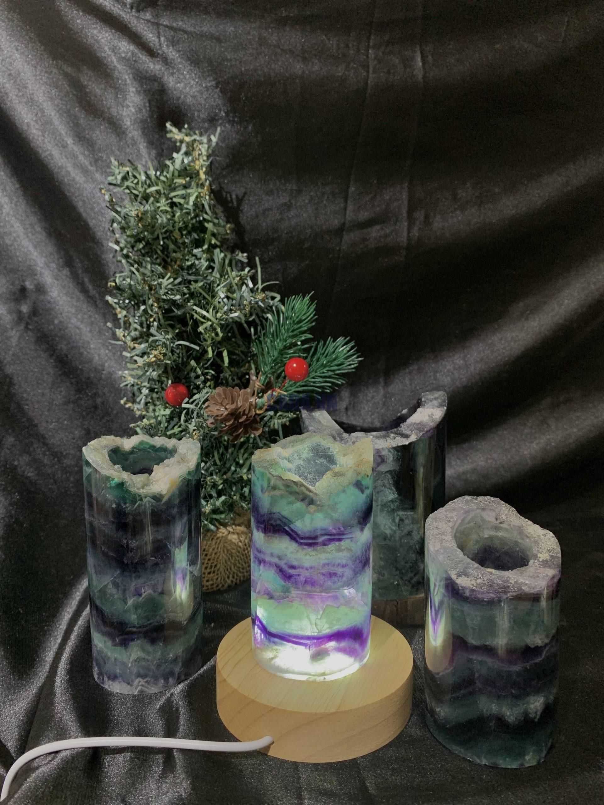 Đèn Rainbow Fluorite | Đá trang trí, sưu tầm, healing | CADA DECOR