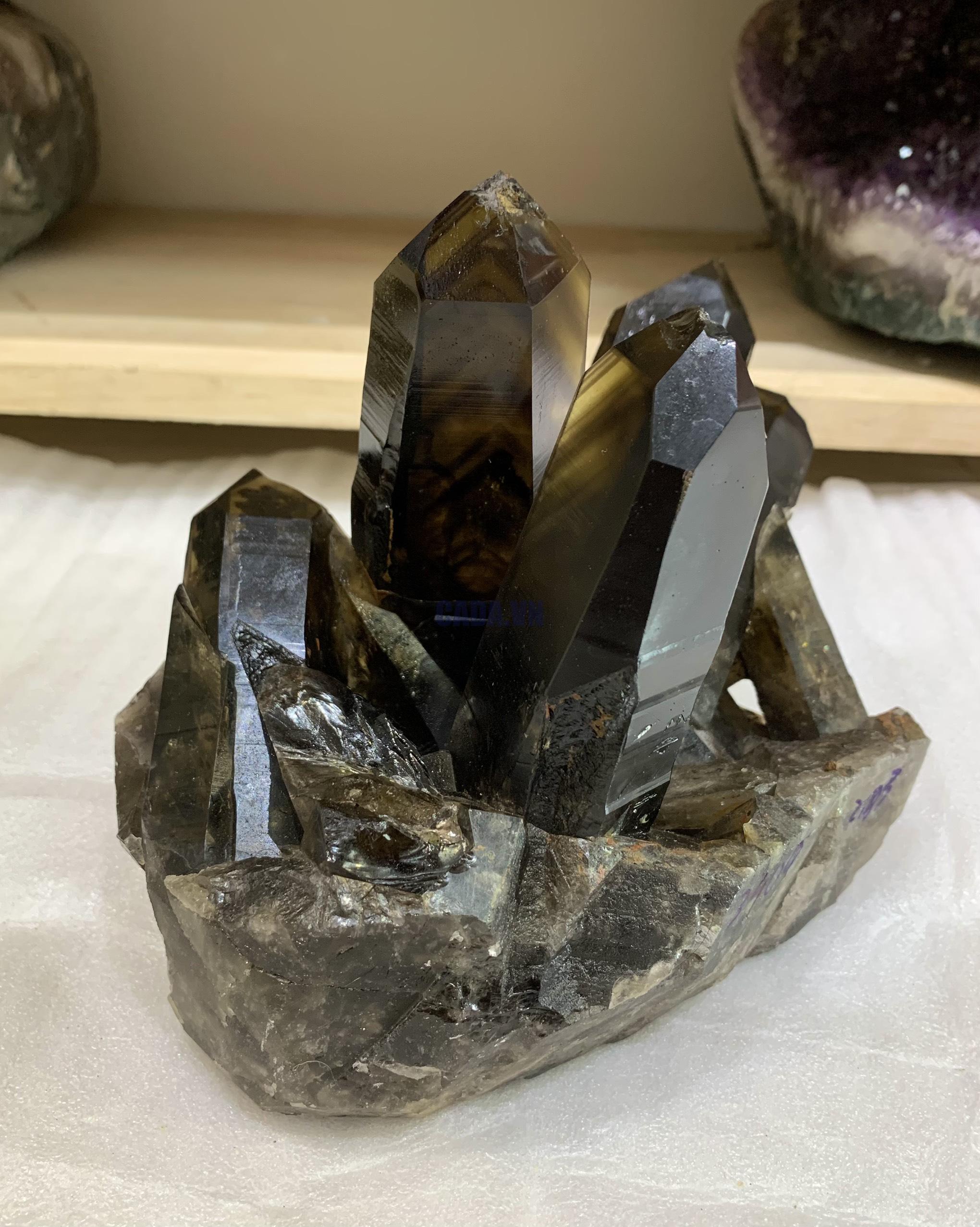 Cụm tinh thể Thạch Anh Khói Vàng – Smoky citrine quartz (VK32) | CADA DECOR